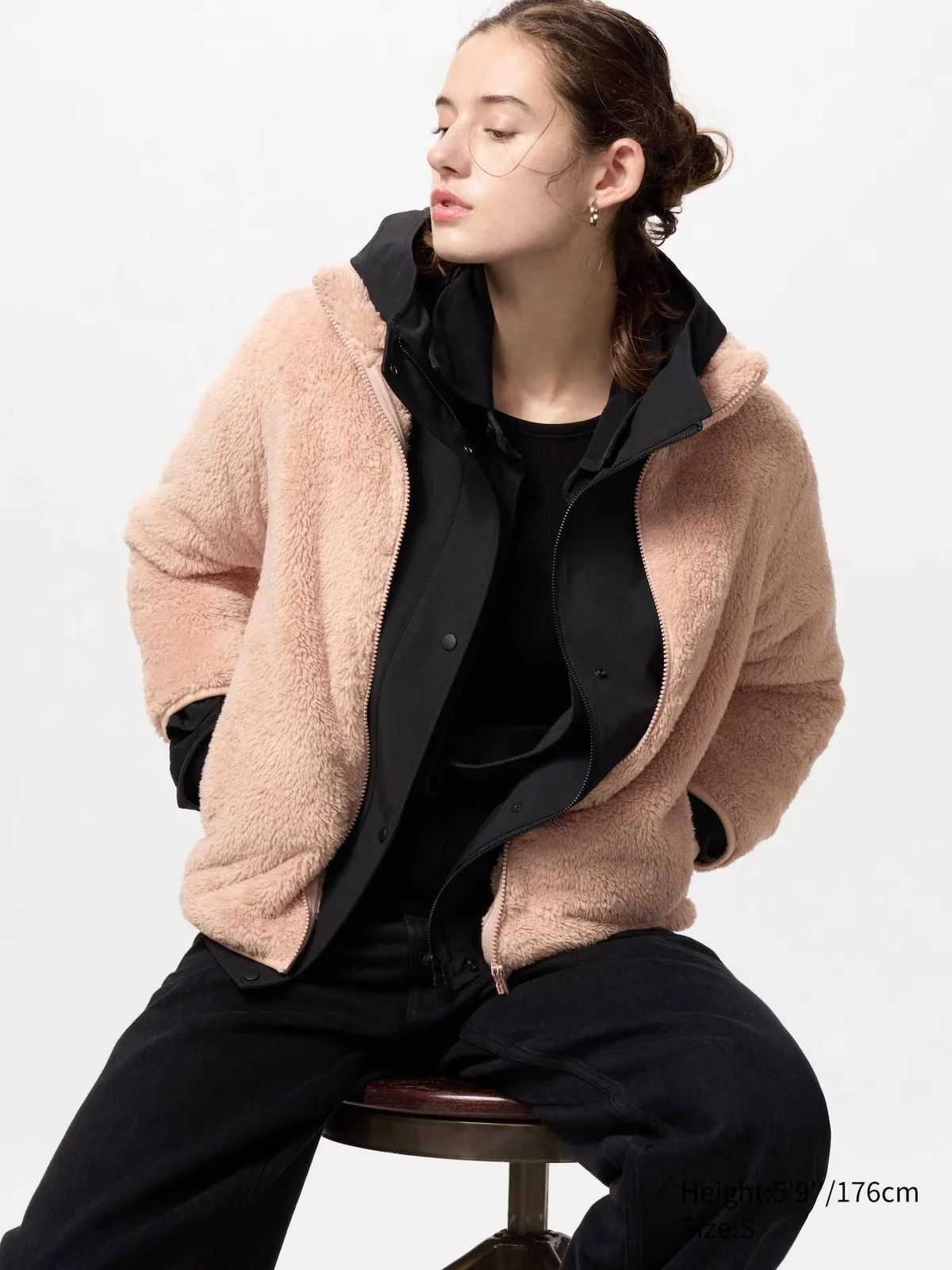 Куртка на блискавці UNIQLO зі штучного хутра 1159833060