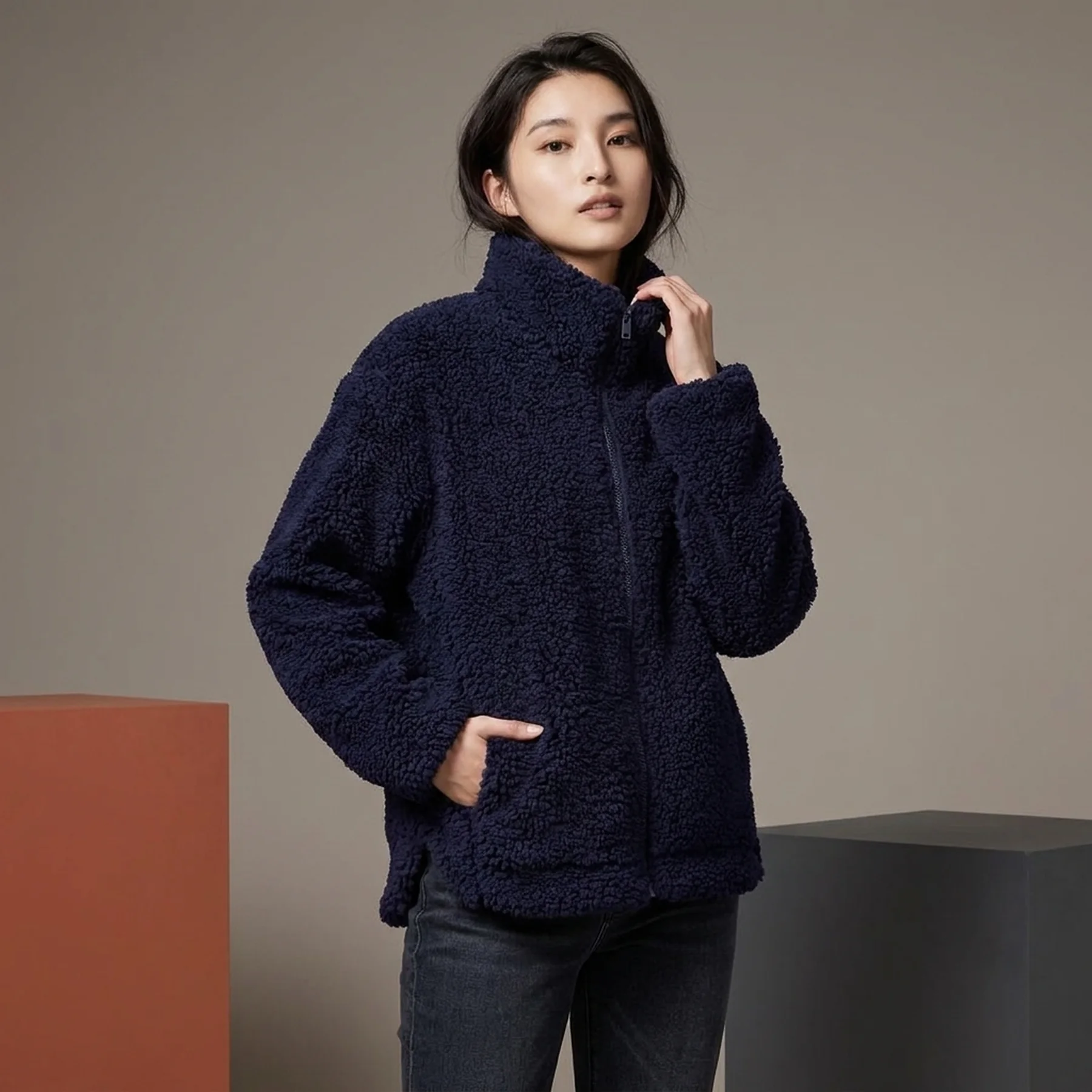 Куртка на блискавці UNIQLO зі штучного хутра 1159851470