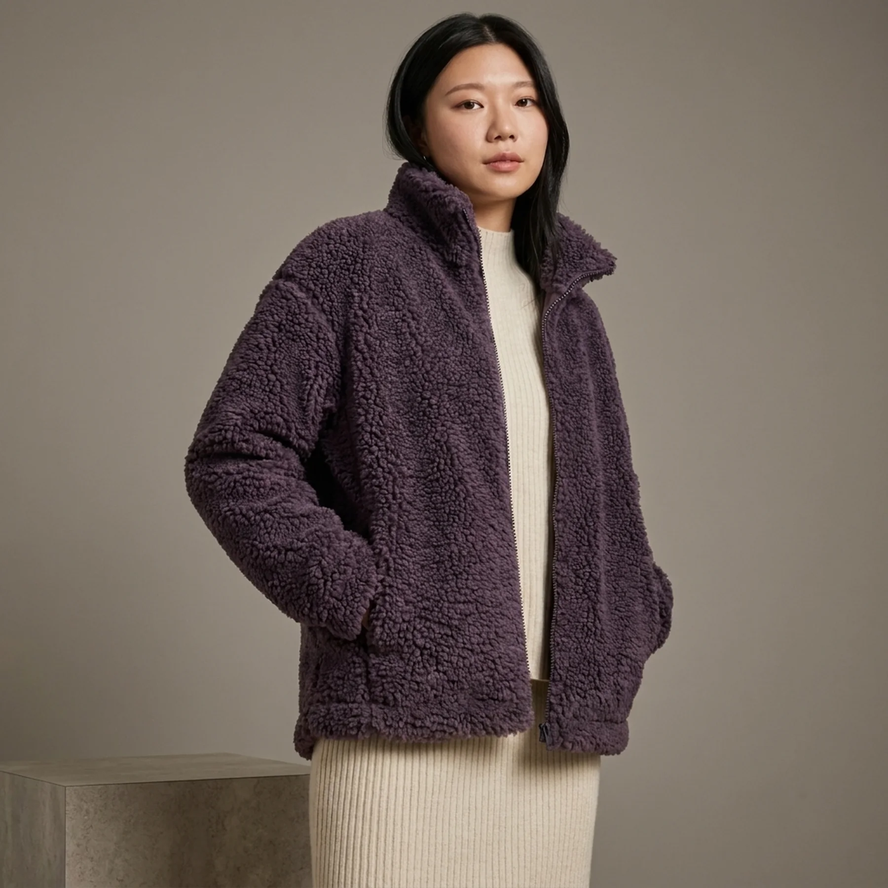 Куртка на блискавці UNIQLO зі штучного хутра 1159852029