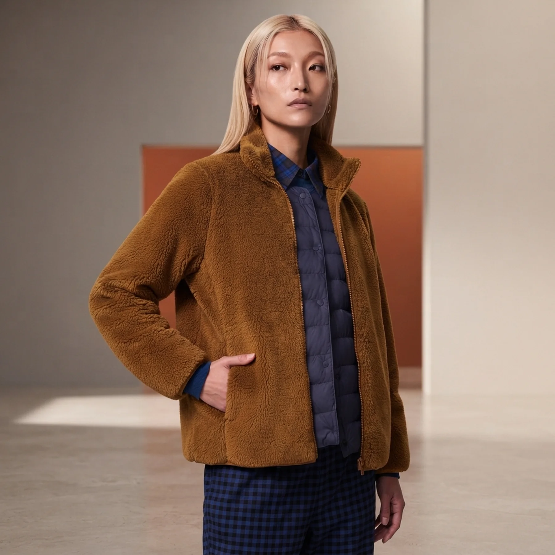 Куртка на блискавці UNIQLO зі штучного хутра 1159855561
