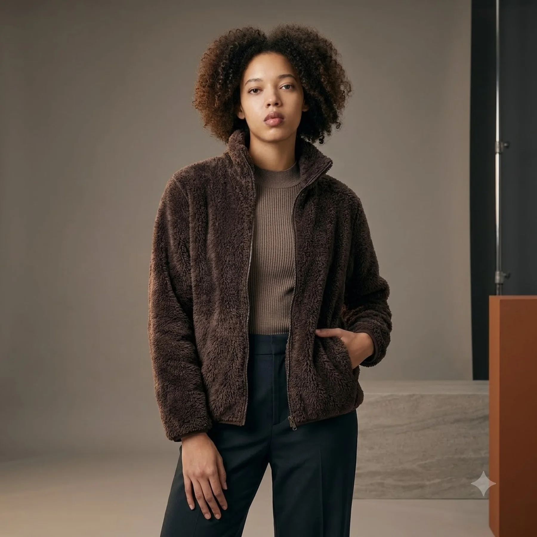 Куртка на блискавці UNIQLO зі штучного хутра 1159855787