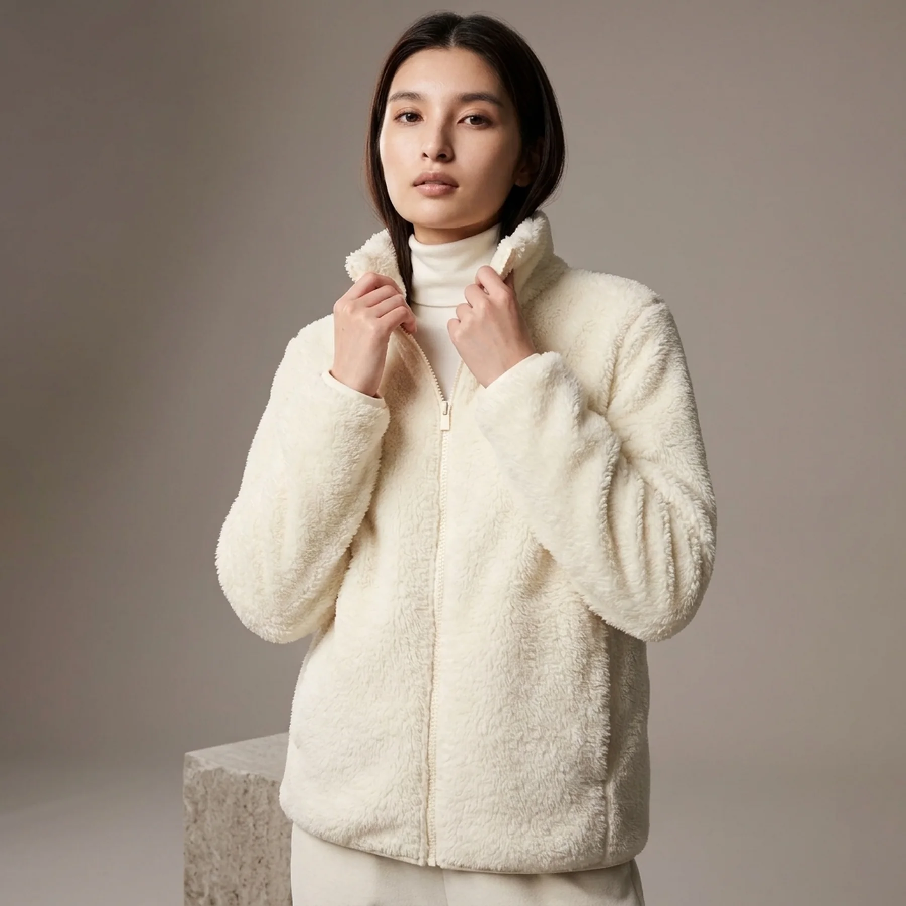 Куртка на блискавці UNIQLO зі штучного хутра 1159858361