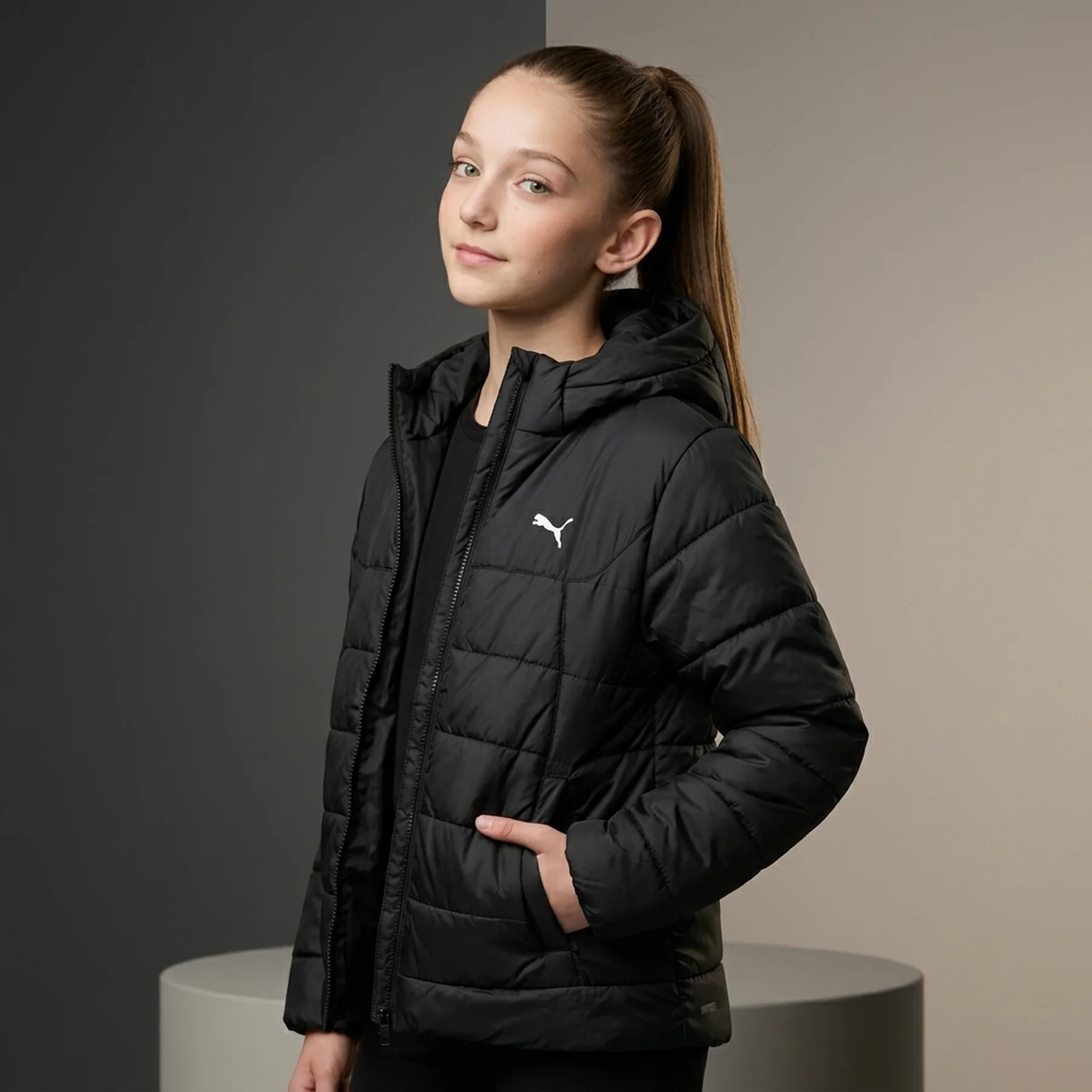 Куртка підліткова ESS Hooded Padded Jacket 68522601 Puma 128 Чорний