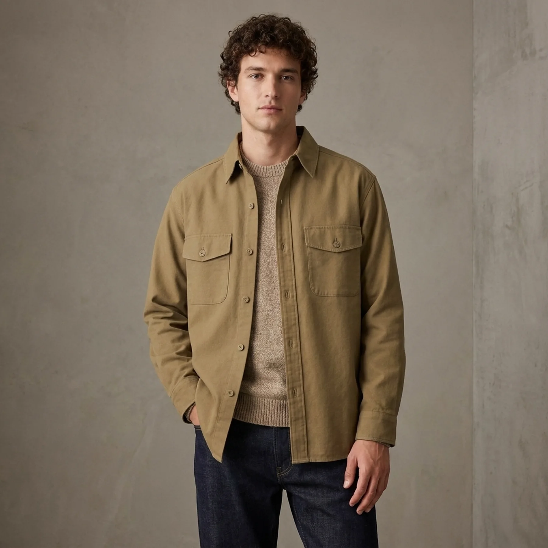 Куртка-сорочка UNIQLO на гудзиках 1159826186 (Коричневий 3XL)