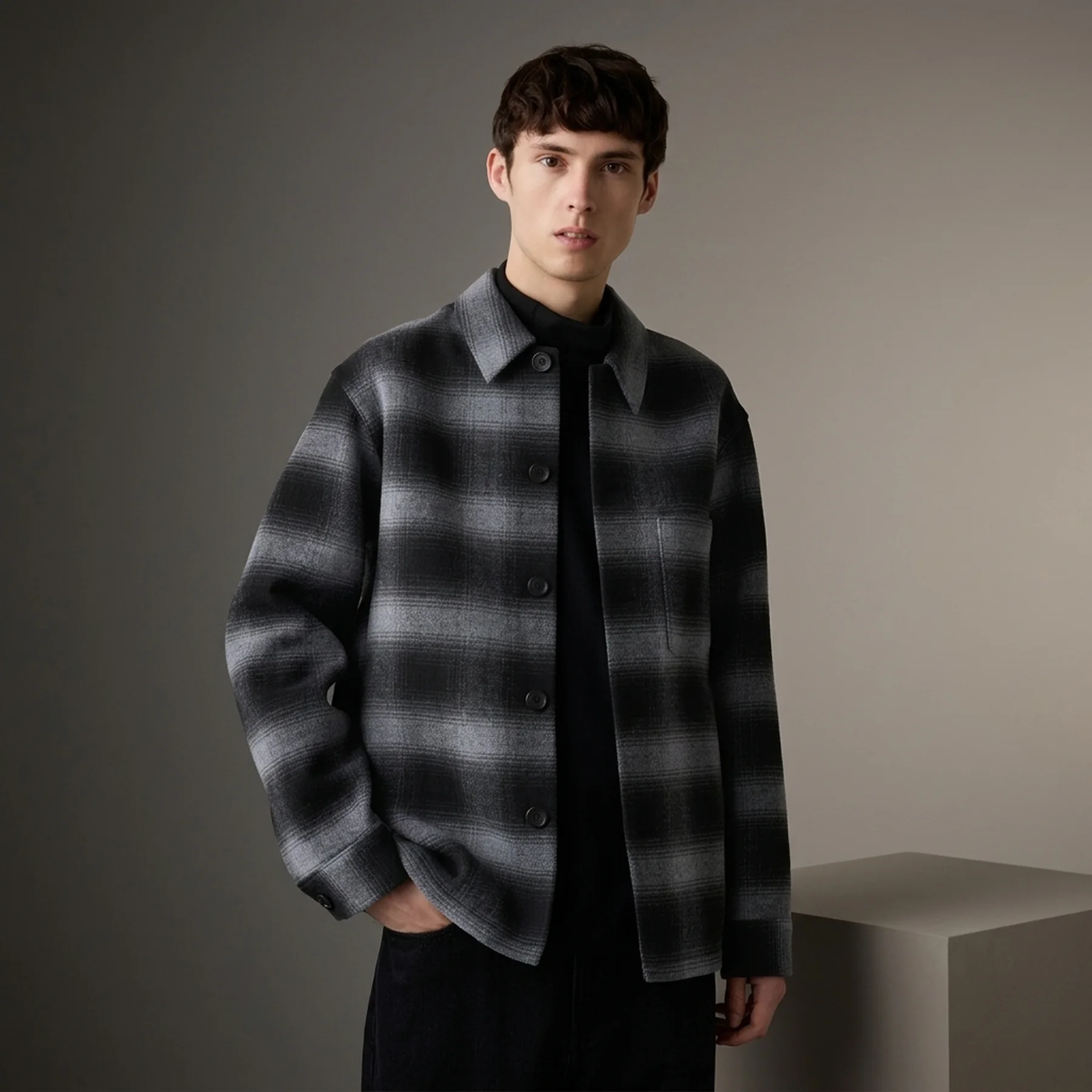 Куртка-сорочка в клітинку UNIQLO на гудзиках 1159828327