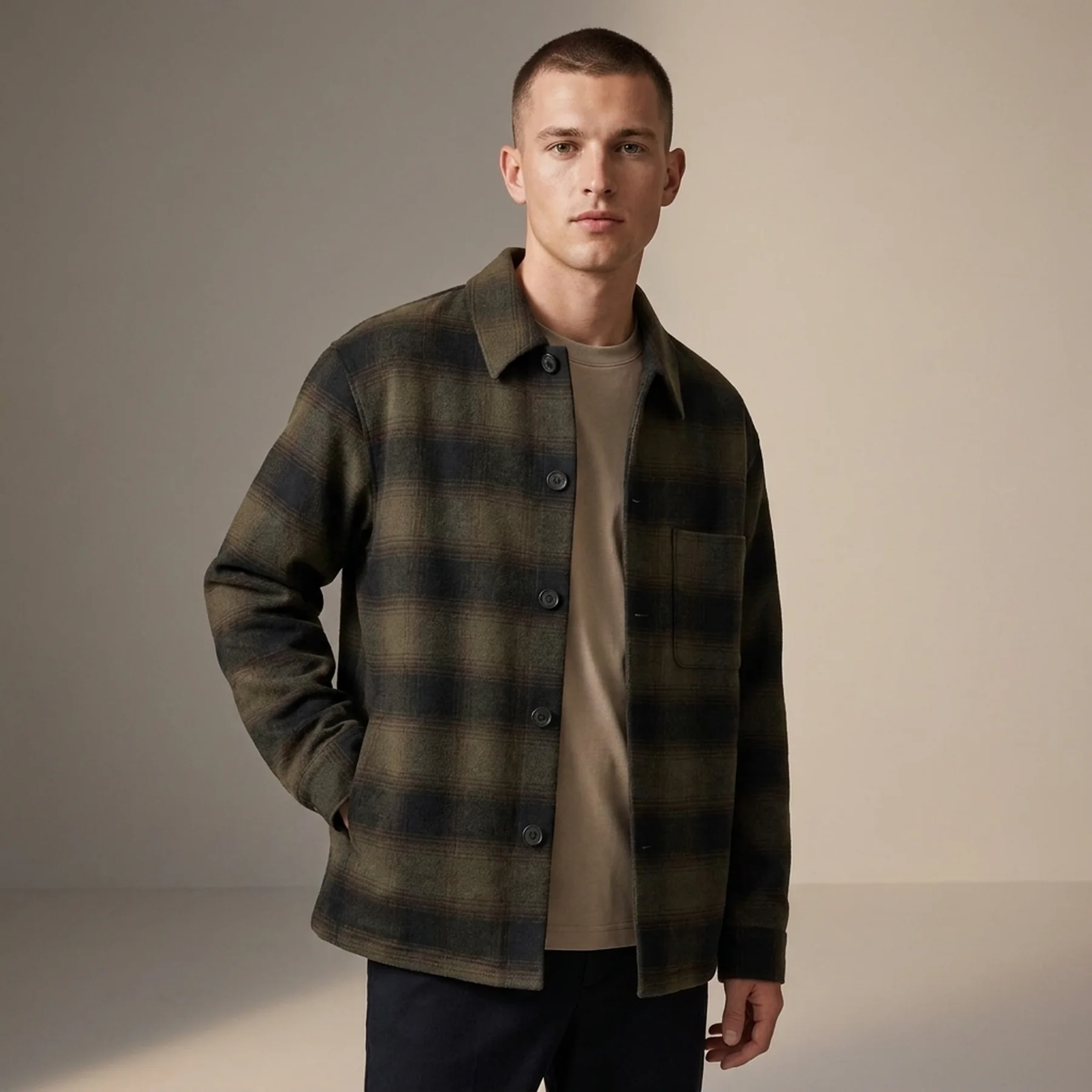 Куртка-сорочка в клітинку UNIQLO на гудзиках 1159833048