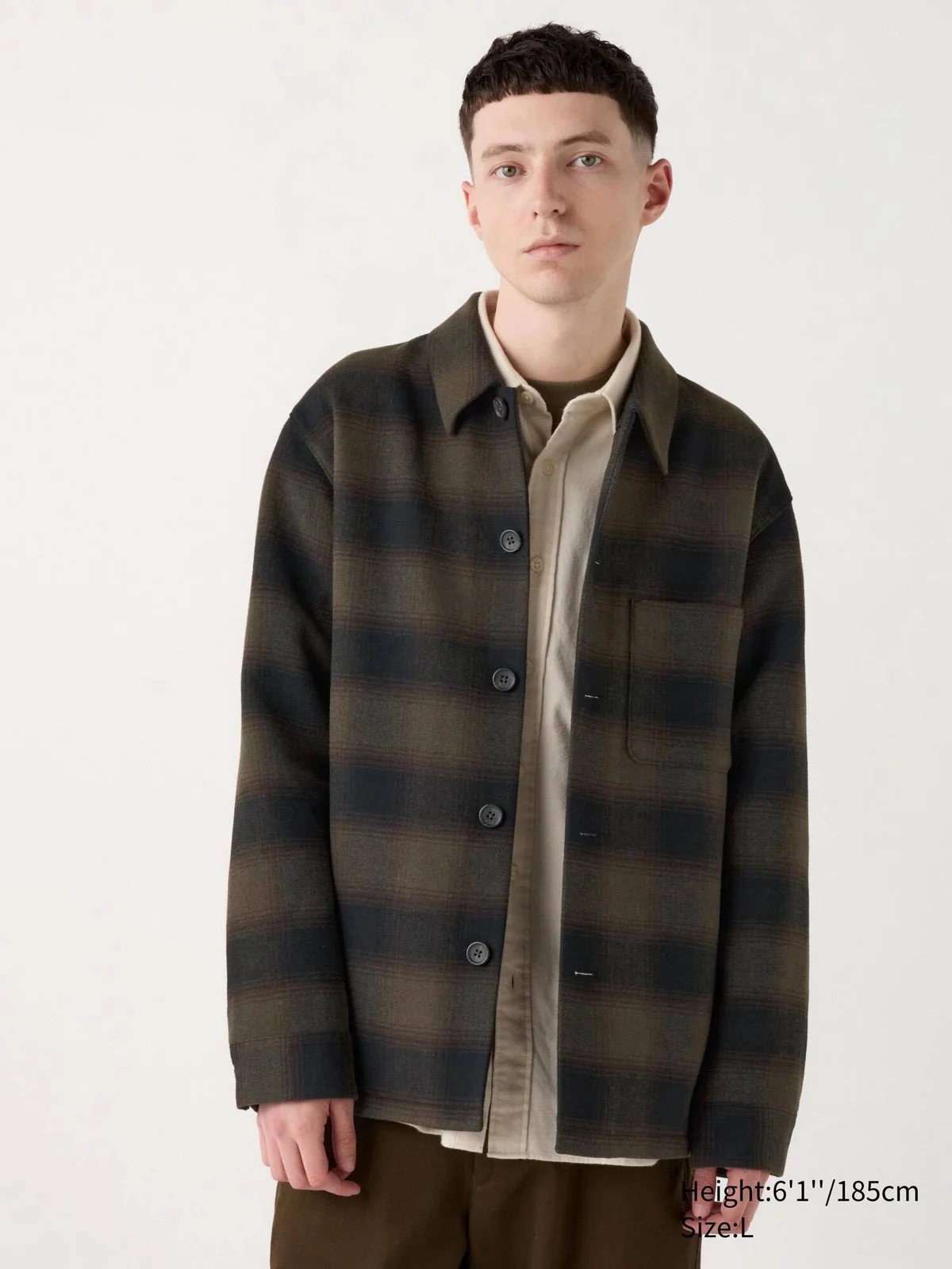 Куртка-сорочка в клітинку UNIQLO на гудзиках 1159833048