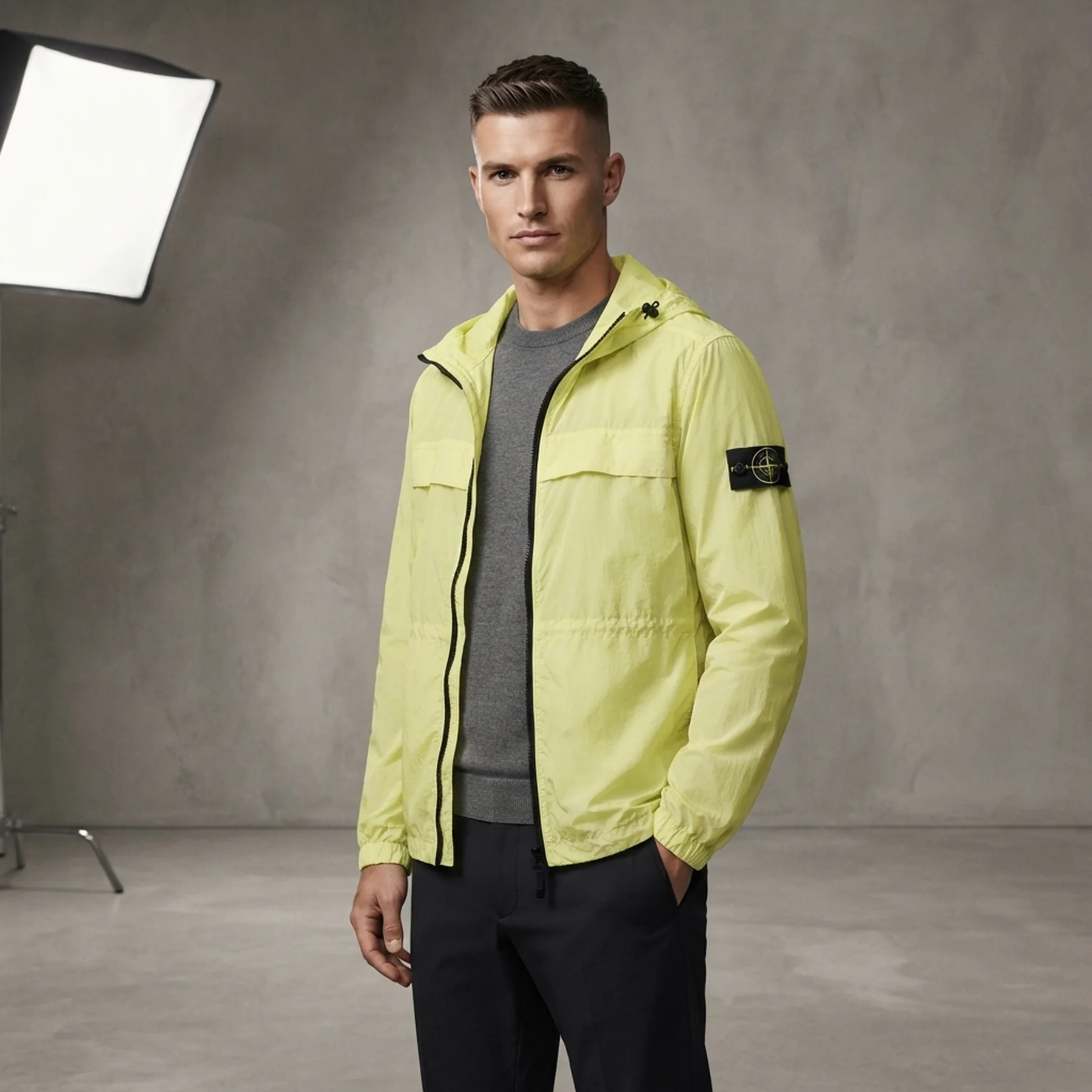 Куртка Stone Island Crinkle Reps Hooded Lemon