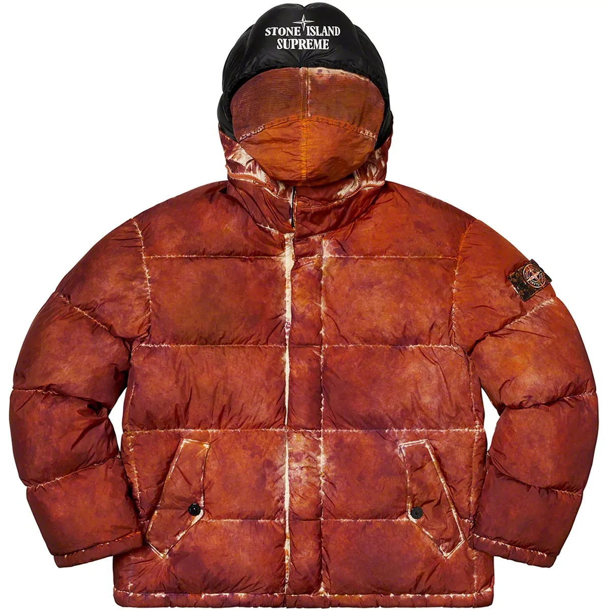Куртка Supreme®/Stone Island® Painted Camo Crinkle Down Jacket Black