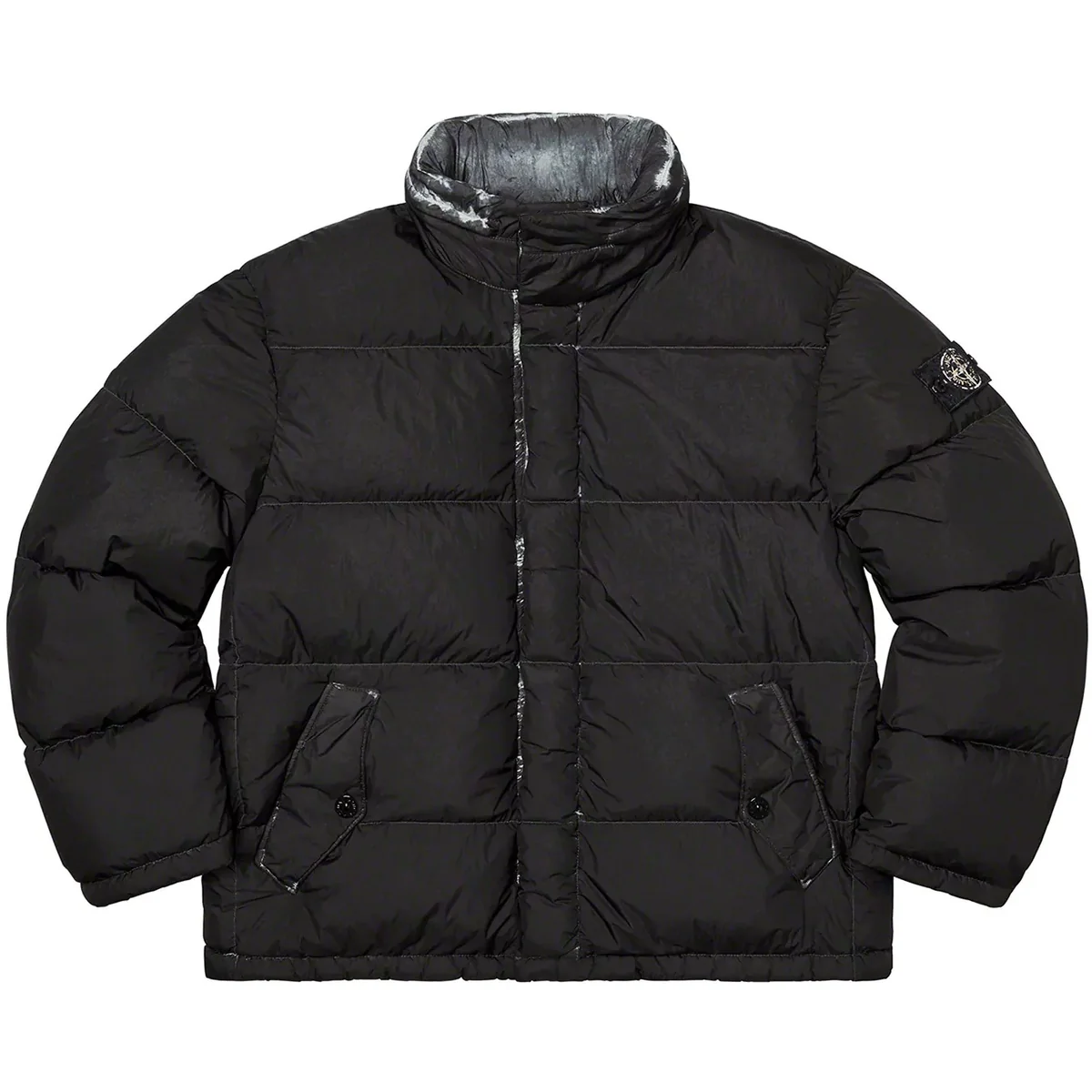 Куртка Supreme®/Stone Island® Painted Camo Crinkle Down Jacket Black