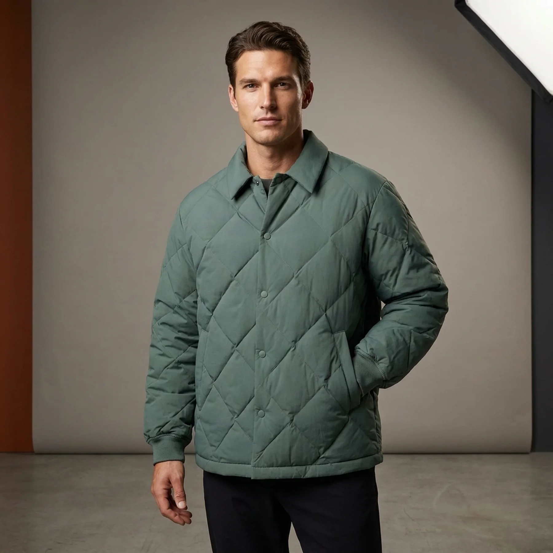 Куртка UNIQLO на кнопках 1159826686 (Зелений XXL)