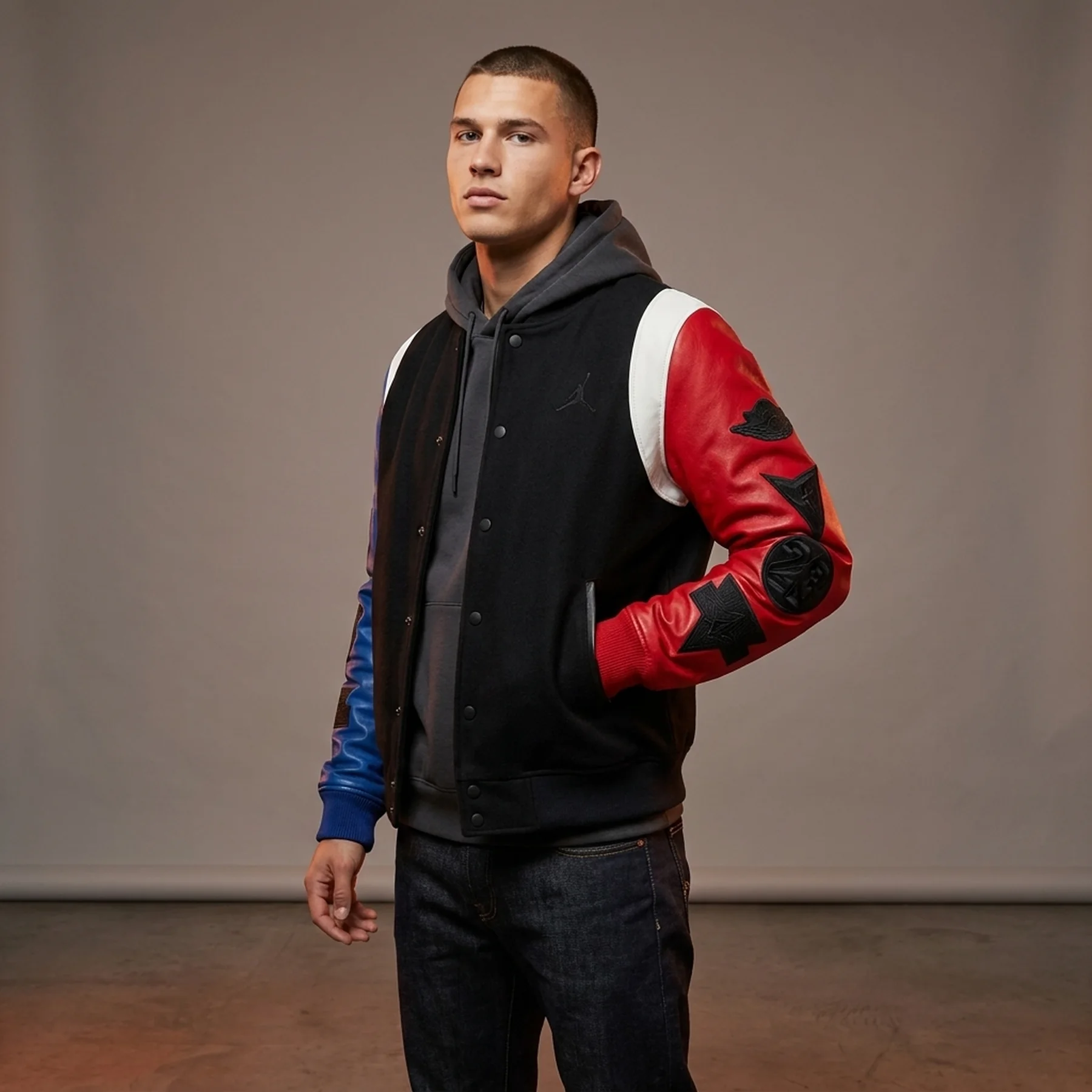 Куртка унісекс Nike Air Jordan Sport Dna Varsity Jacket Black Red Blue (AT9958-010)