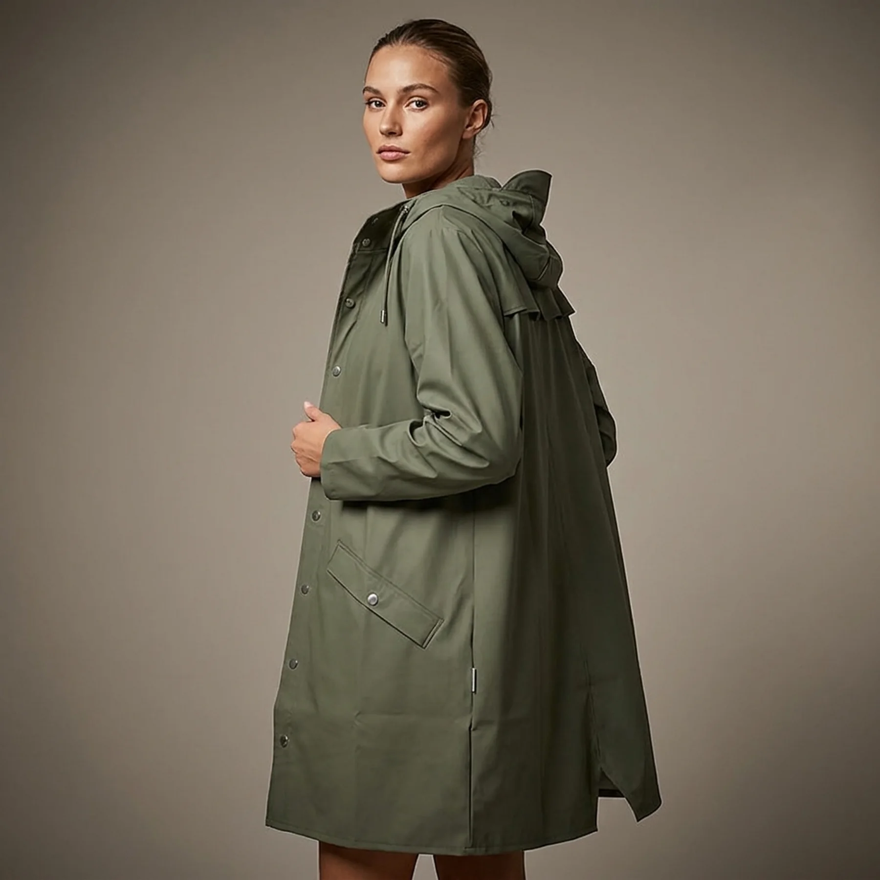 Куртка унісекс Rains Long Jacket Green (1202-OLIVE)