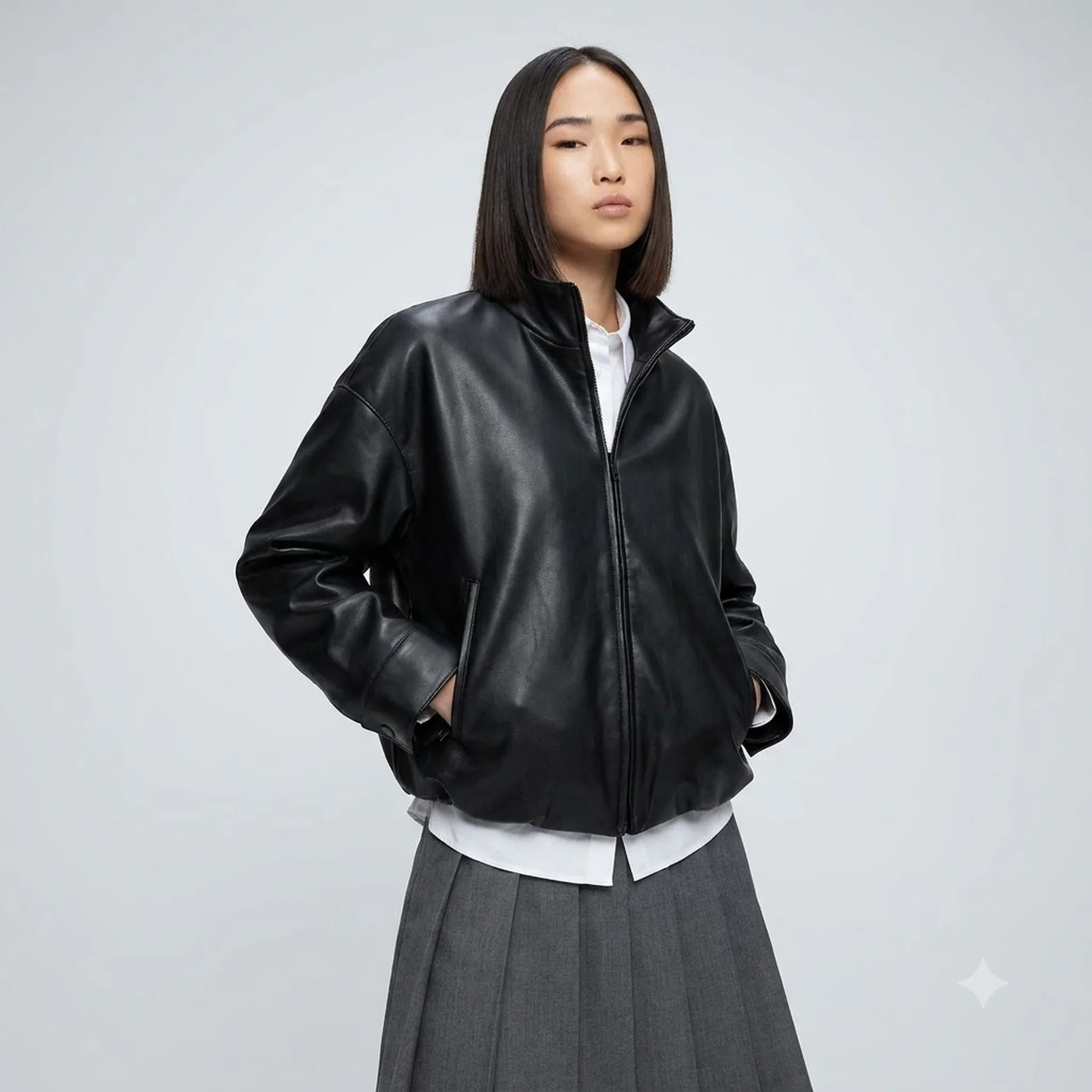 Куртка з екошкіри UNIQLO на блискавці 1159850497