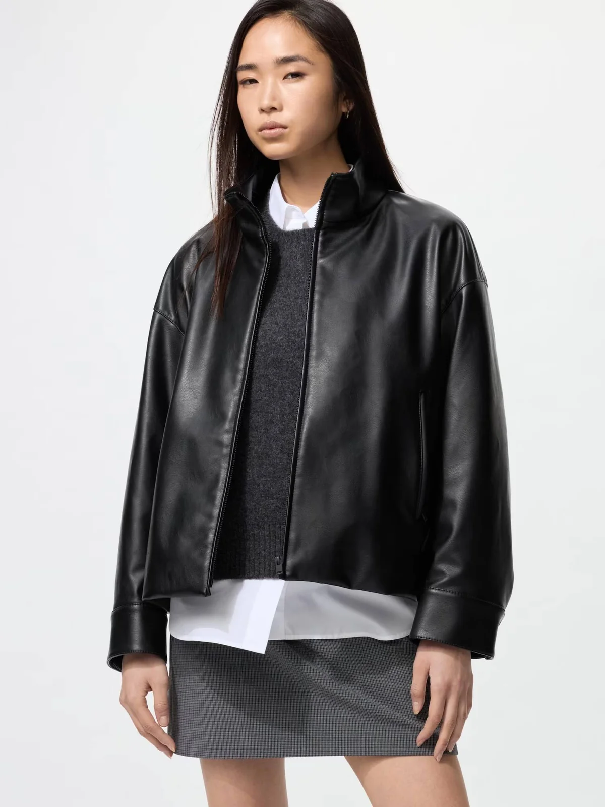 Куртка з екошкіри UNIQLO на блискавці 1159850497