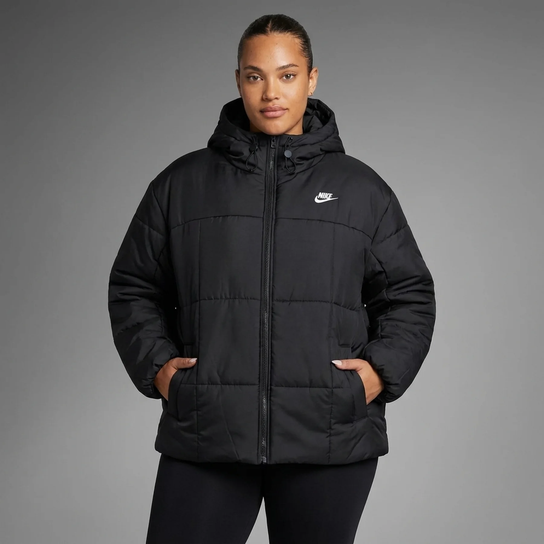 Куртка жіноча Nike Sportswear Essential Therma-Fit Puffer (Plus Size) (FB7674-010)