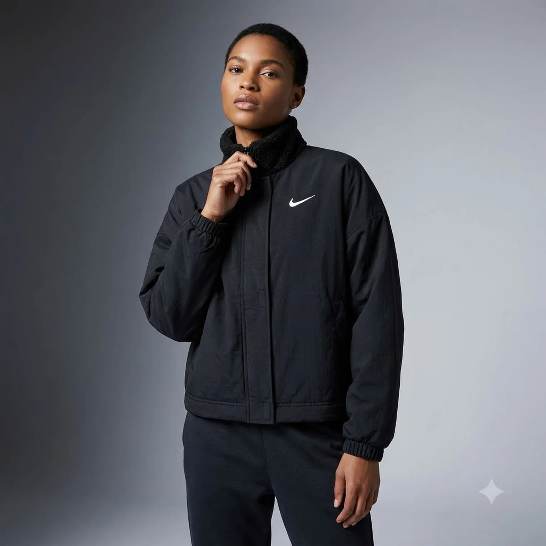 Куртка жіноча Nike Sportswear Essential Women's Woven Fleece-Lined (DQ6846-010)