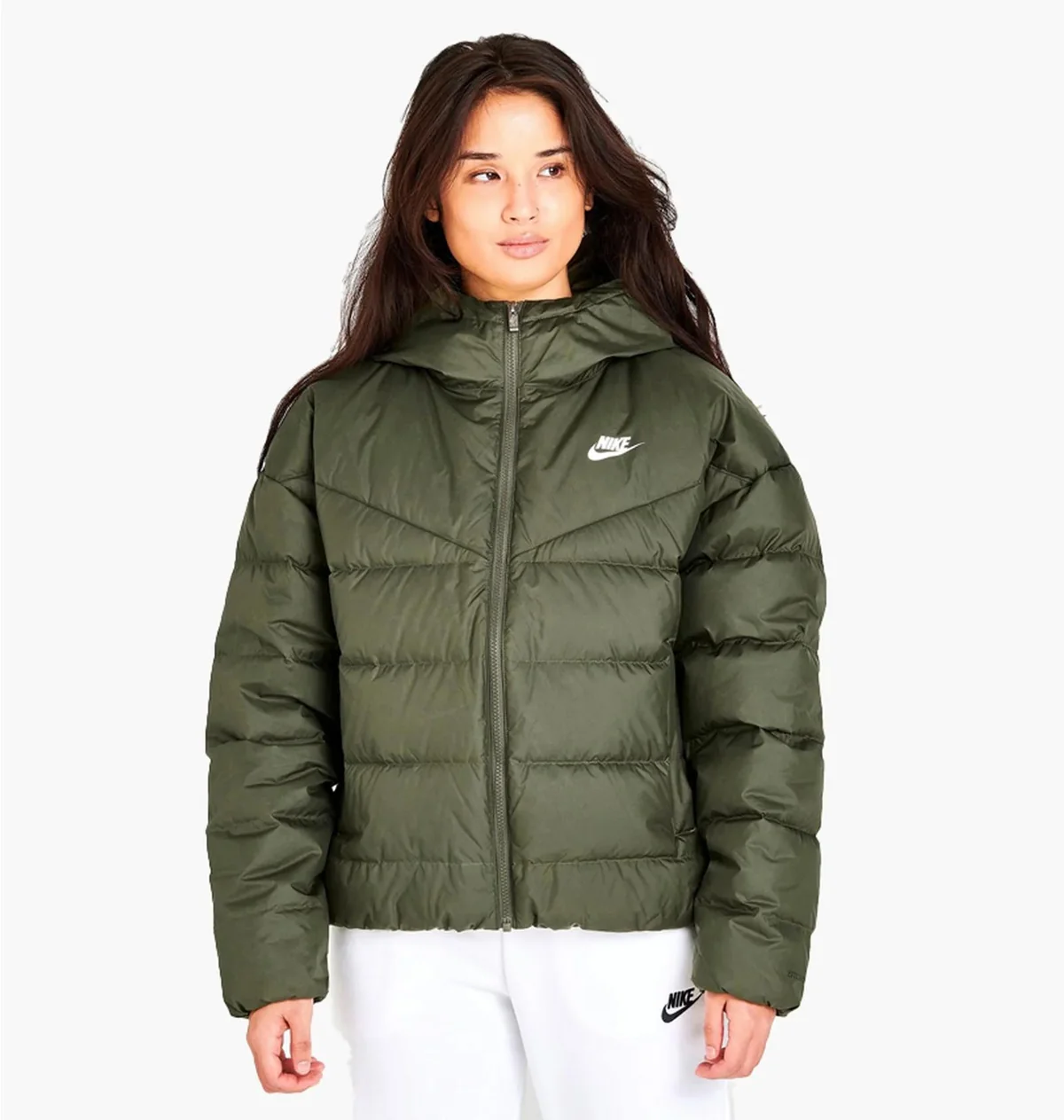 Куртка жіноча Nike Sportswear Storm-Fit Windrunner Down Hooded Jacket Green (DQ5903-222)