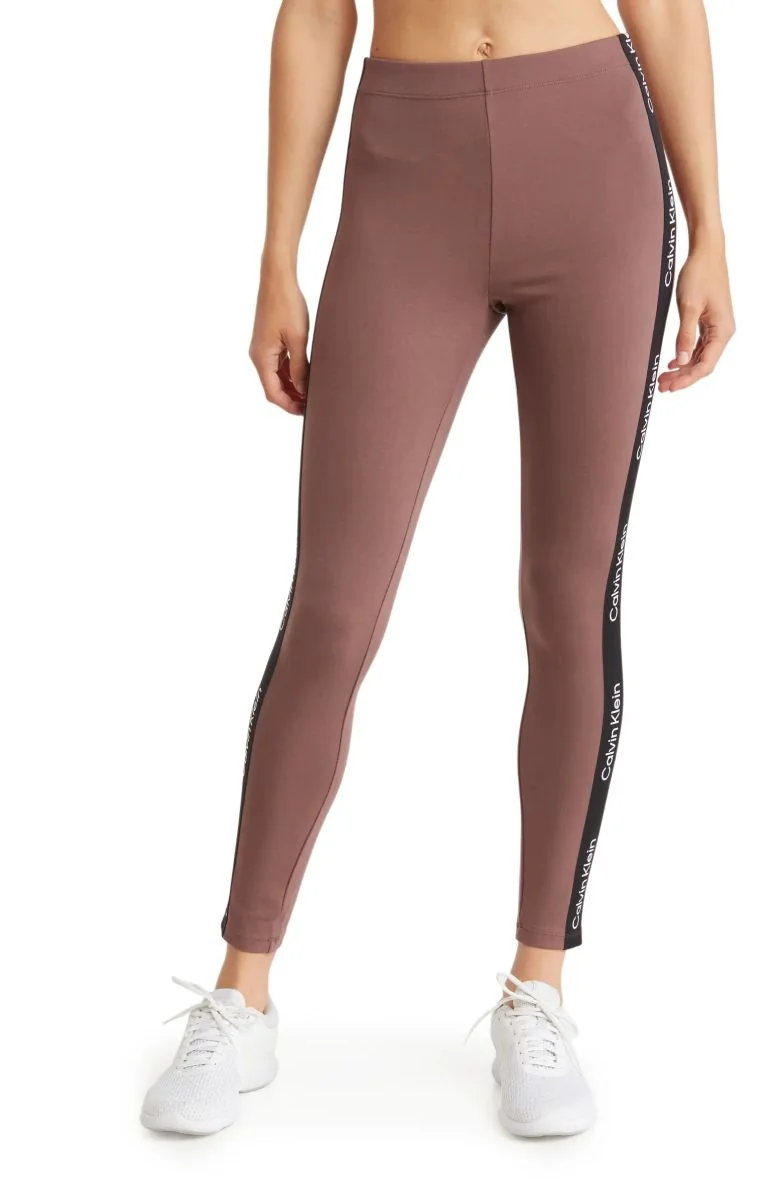 Легінси з високою посадкою Calvin Klein лосини з логотипом 1159794316 (Коричневий, M)