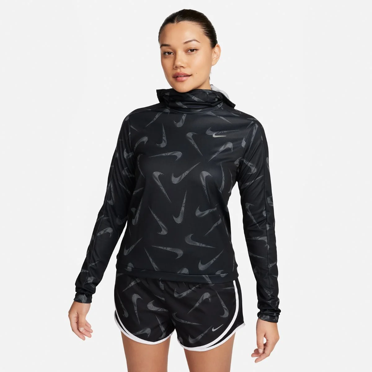 Кофта жіночі Nike W Dri-Fit Swsh Prnt Pacer Hooded (FB4952-010)