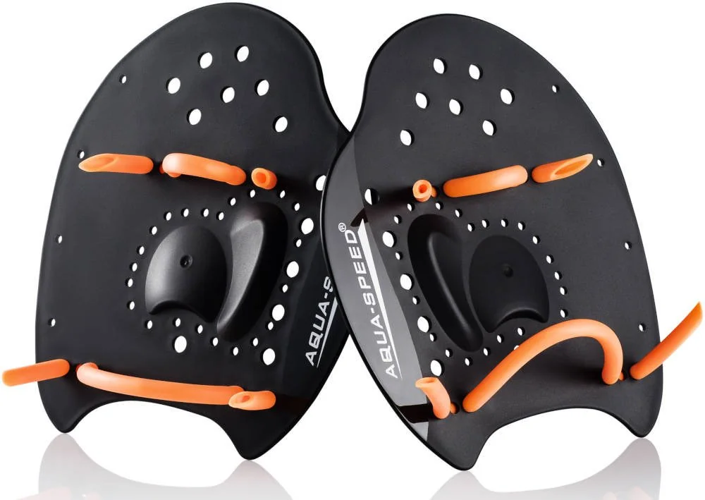 Лопатки для плавання Aqua Speed Skill Paddle 1790 чорний, помаранчевий Уні M 18,5х17см