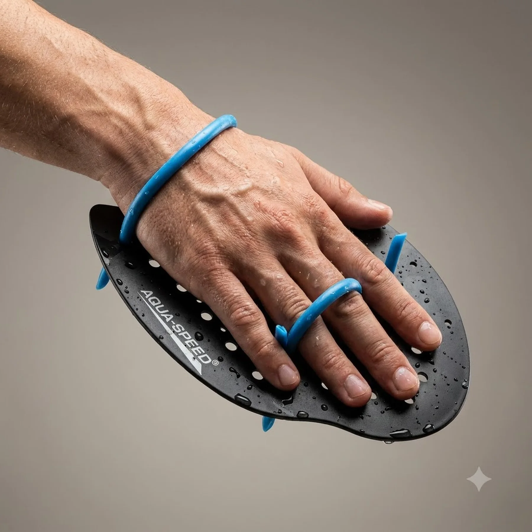 Лопатки для плавання Aqua Speed Skill Paddle 1791 чорний, синій Уні L 21,5х20см