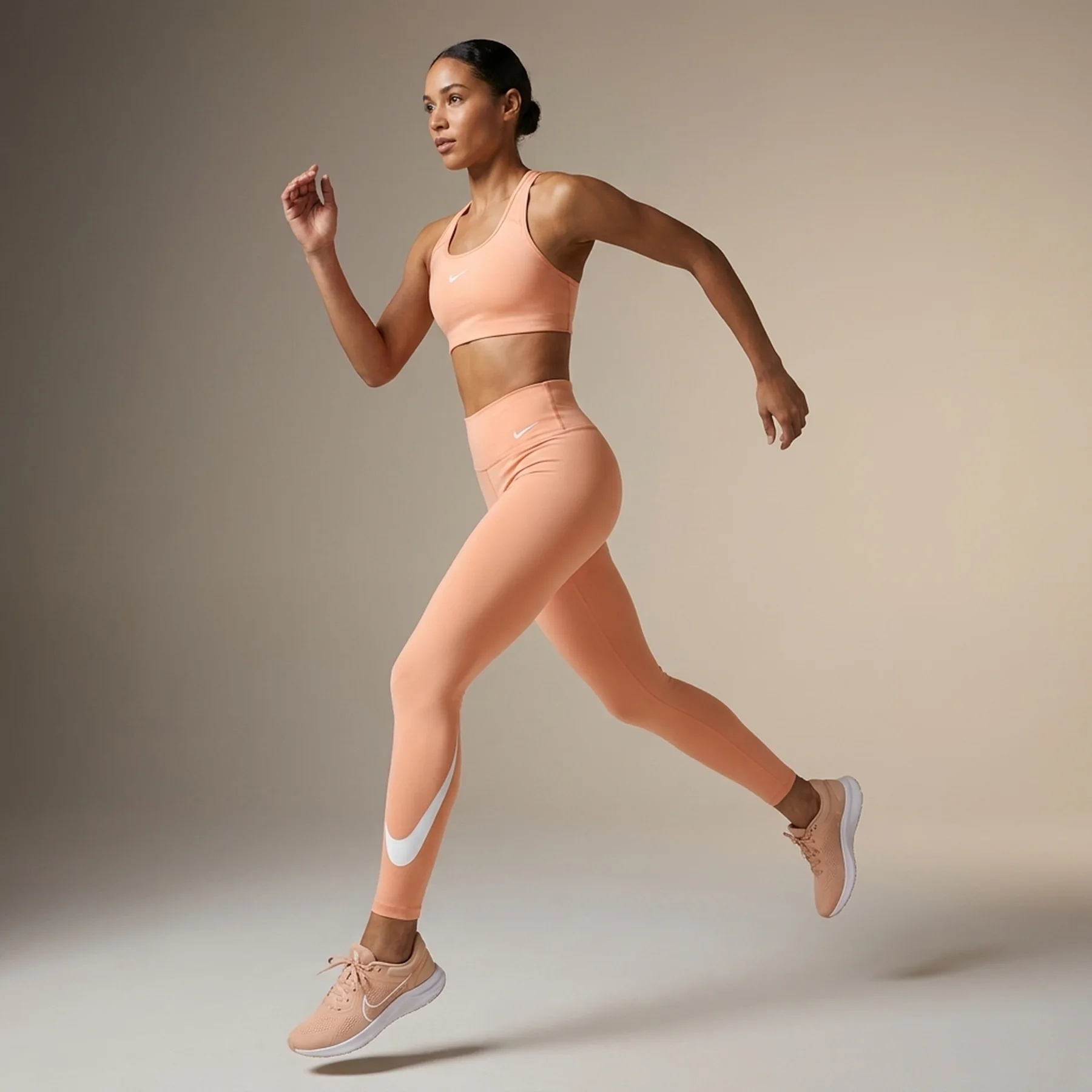 Лосіни жіночі Nike One Swoosh Run Peach (DM7767-824)
