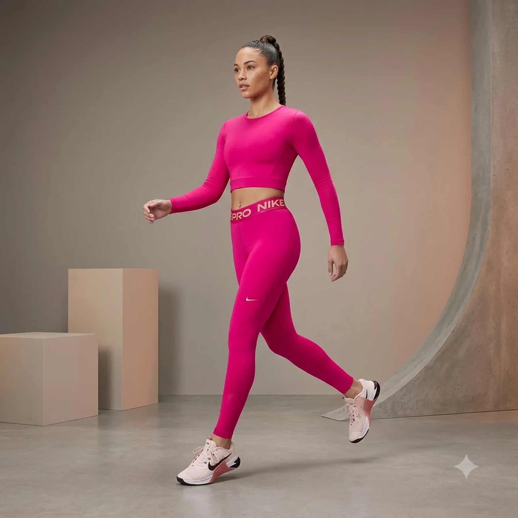 Лосіни жіночі Nike Pro Mid-Rise Full-Length Leggings Pink (FB5687-615)