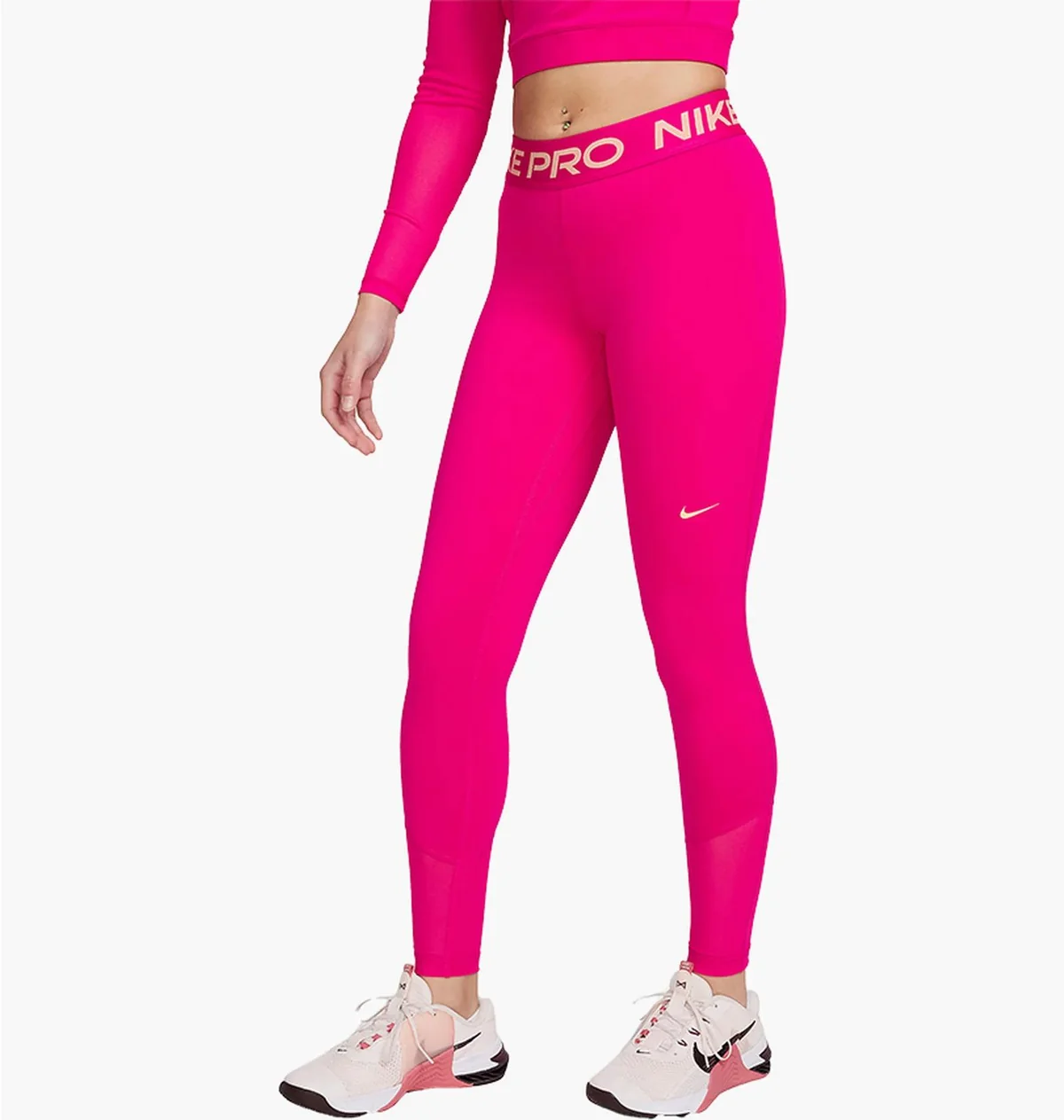 Лосіни жіночі Nike Pro Mid-Rise Full-Length Leggings Pink (FB5687-615)