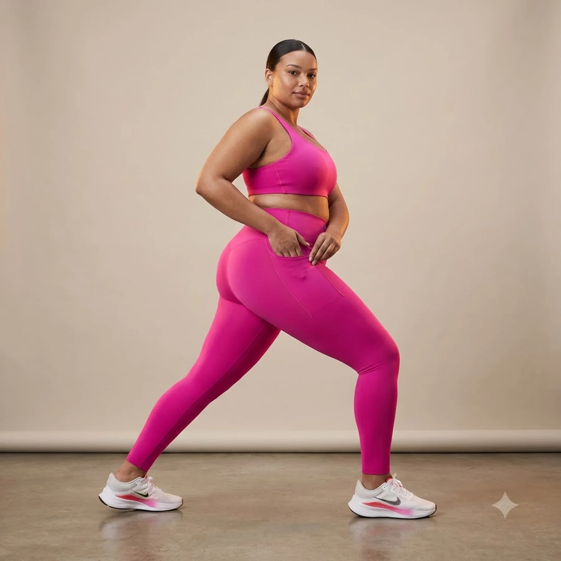 Лосіни жіночі Nike Universa Medium-Support High-Waisted Full-Length Leggings With Pockets Pink (DQ5996-615)