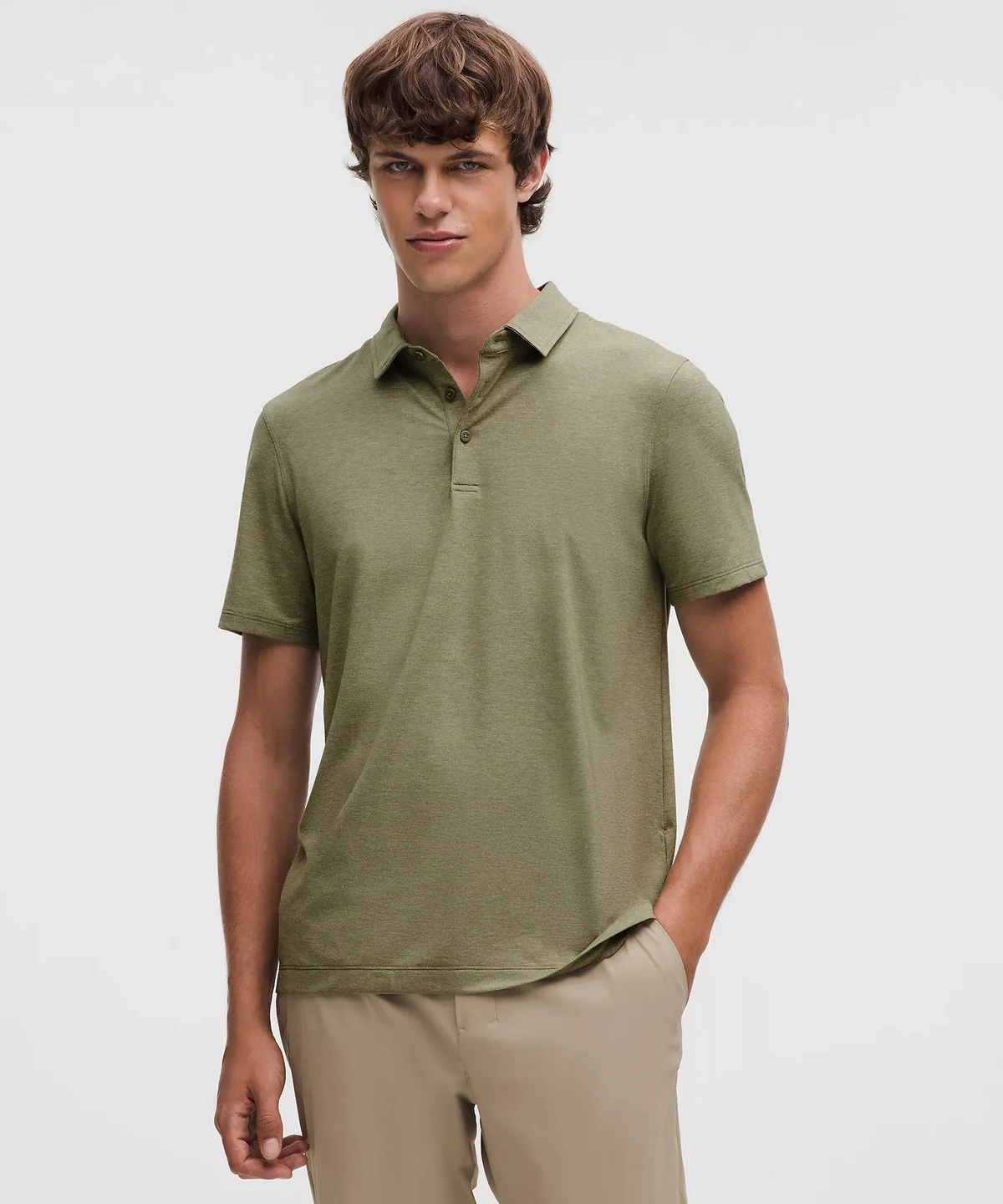 Lululemon Evolution Short-Sleeve Polo Shirt Heathered Bay Leaf