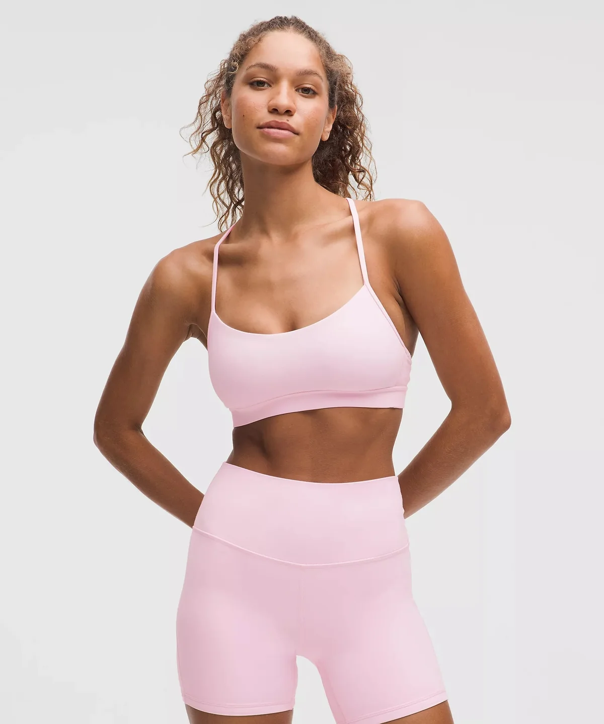 Lululemon Flow Y Bra Nulu Light Support, A–C Cups Blissful Pink