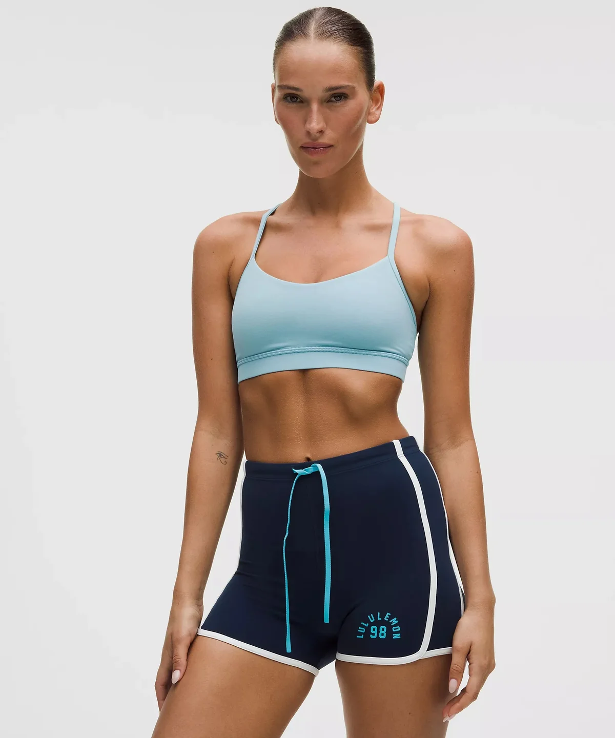 Lululemon Flow Y Bra Nulu Light Support, A–C Cups Washed Blue