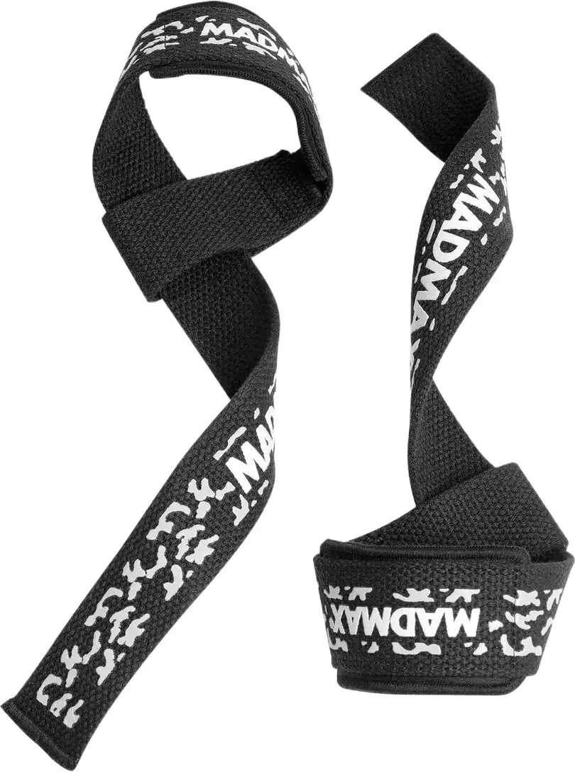 Лямки для тяги MadMax Camo Power Wrist Straps Camo/White