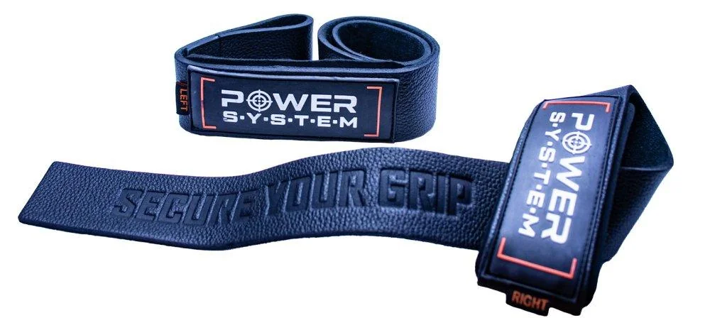 Лямки для тяги шкіряні Power System PS-3320 Leather Straps Black