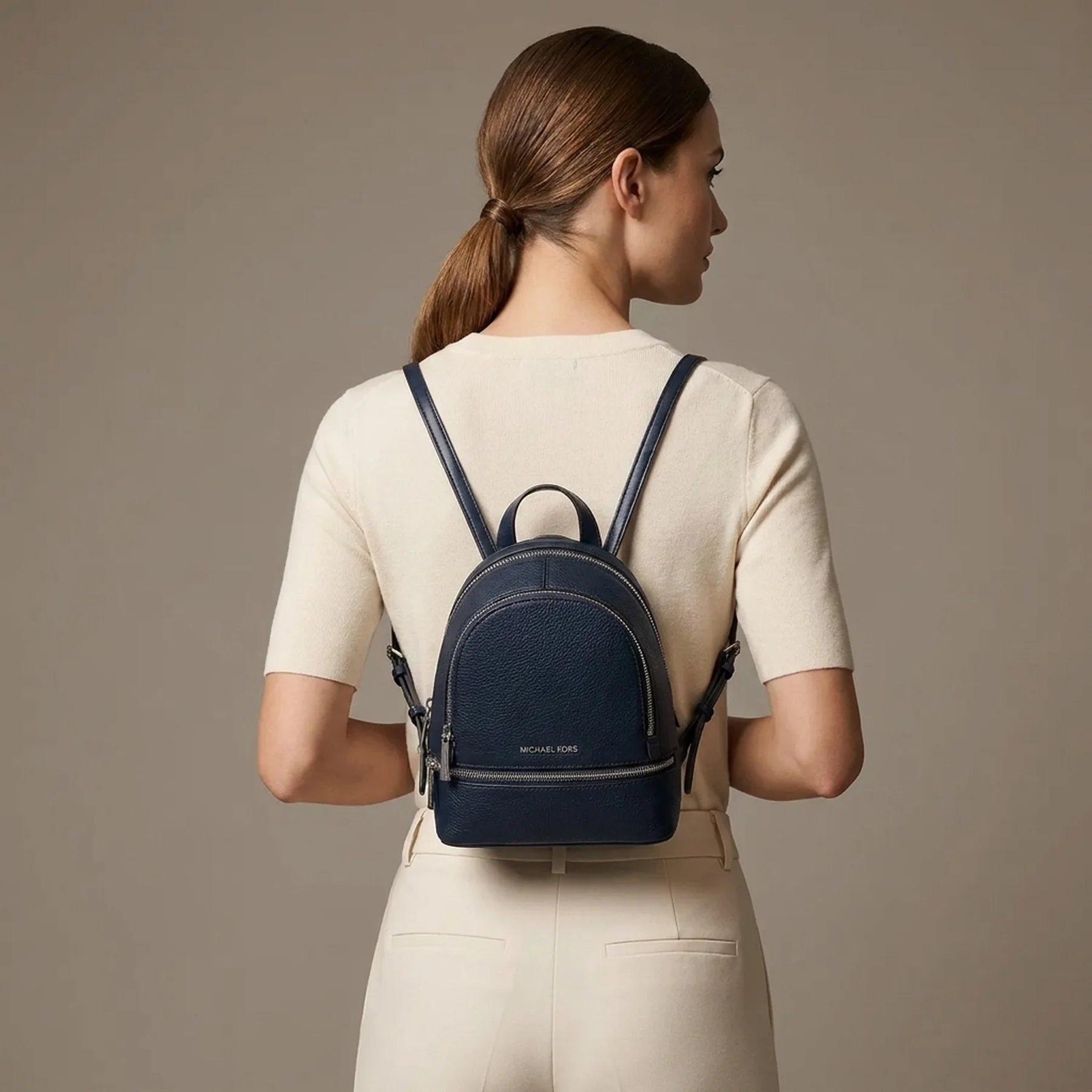 Маленький жіночий рюкзак Michael Kors із натуральної шкіри 1159847895 (Синій One size)