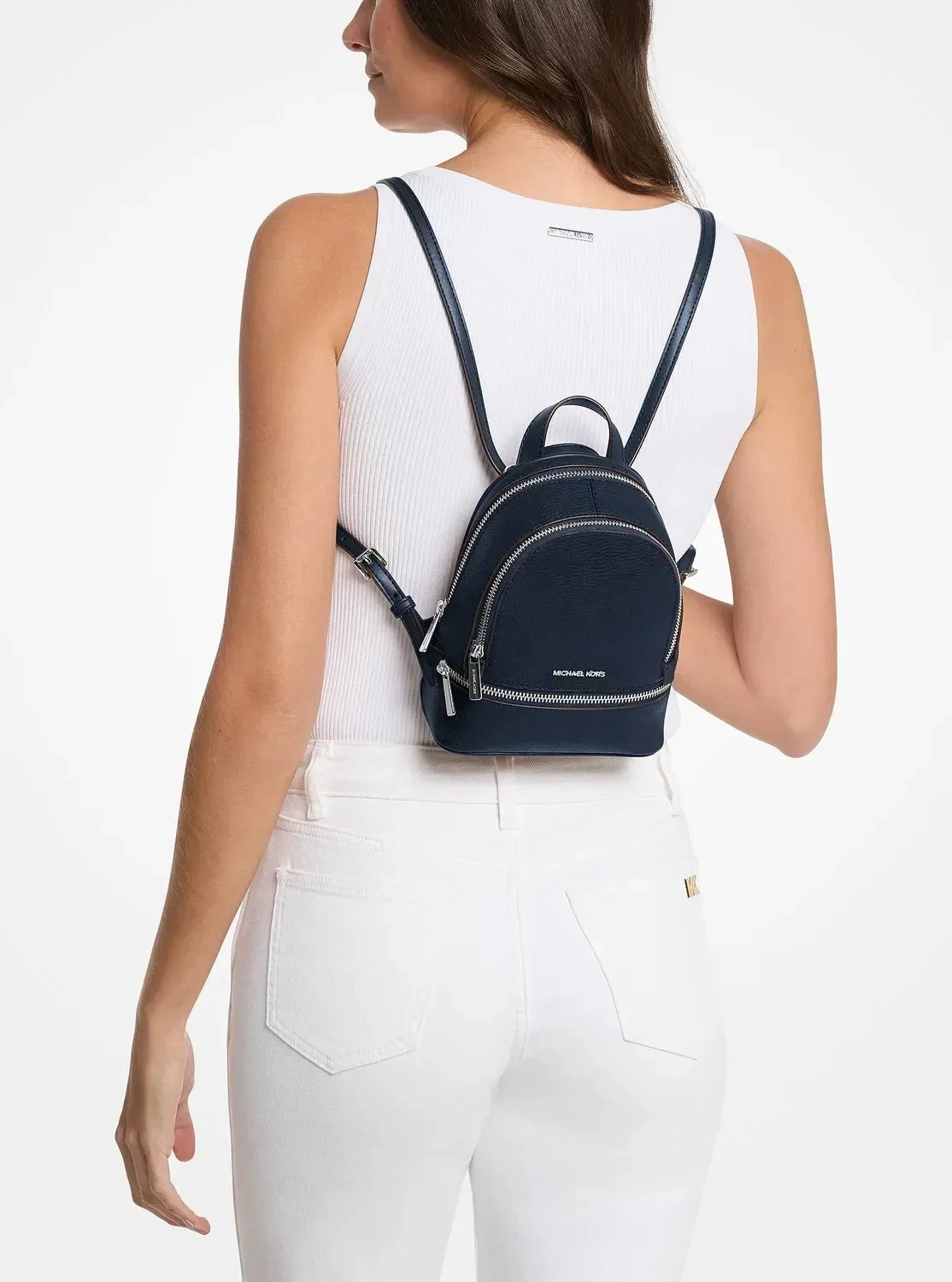 Маленький жіночий рюкзак Michael Kors із натуральної шкіри 1159847895 (Синій One size)