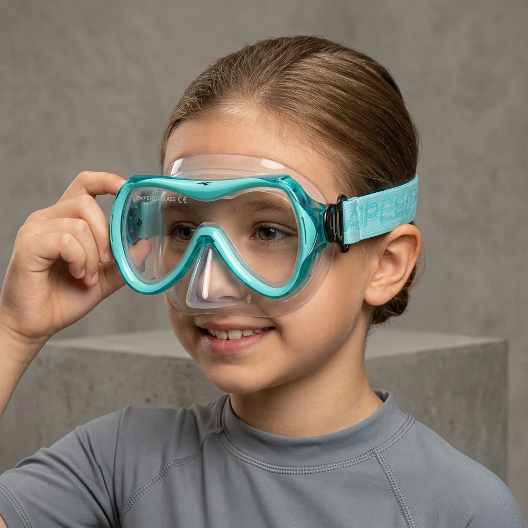 Маска для дайвінгу Aqua Speed ALIZE FS 61095 блакитний дитячий One Size (622-04)