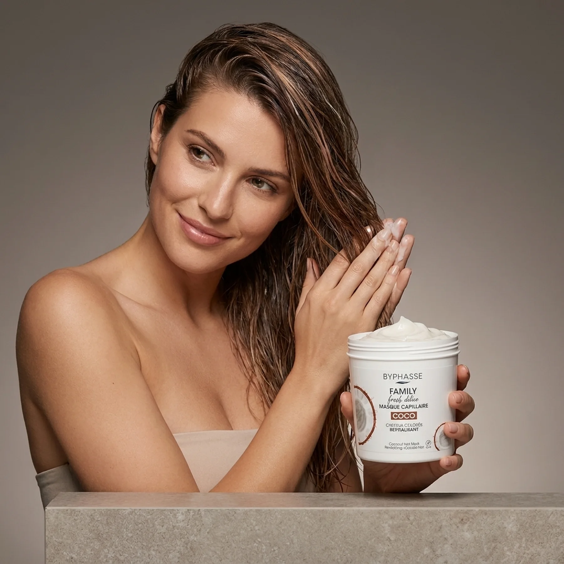 Маска для окрашенных волос Byphasse Family Fresh Delice Mask - КОКОС 250 мл
