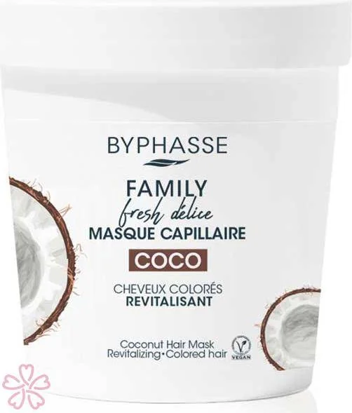 Маска для окрашенных волос Byphasse Family Fresh Delice Mask - КОКОС 250 мл