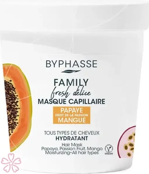 Маска для всех типов волос Byphasse Family Fresh Delice Mask - ПАПАЙЯ, МАРАКУЙЯ ТА МАНГО 250 мл