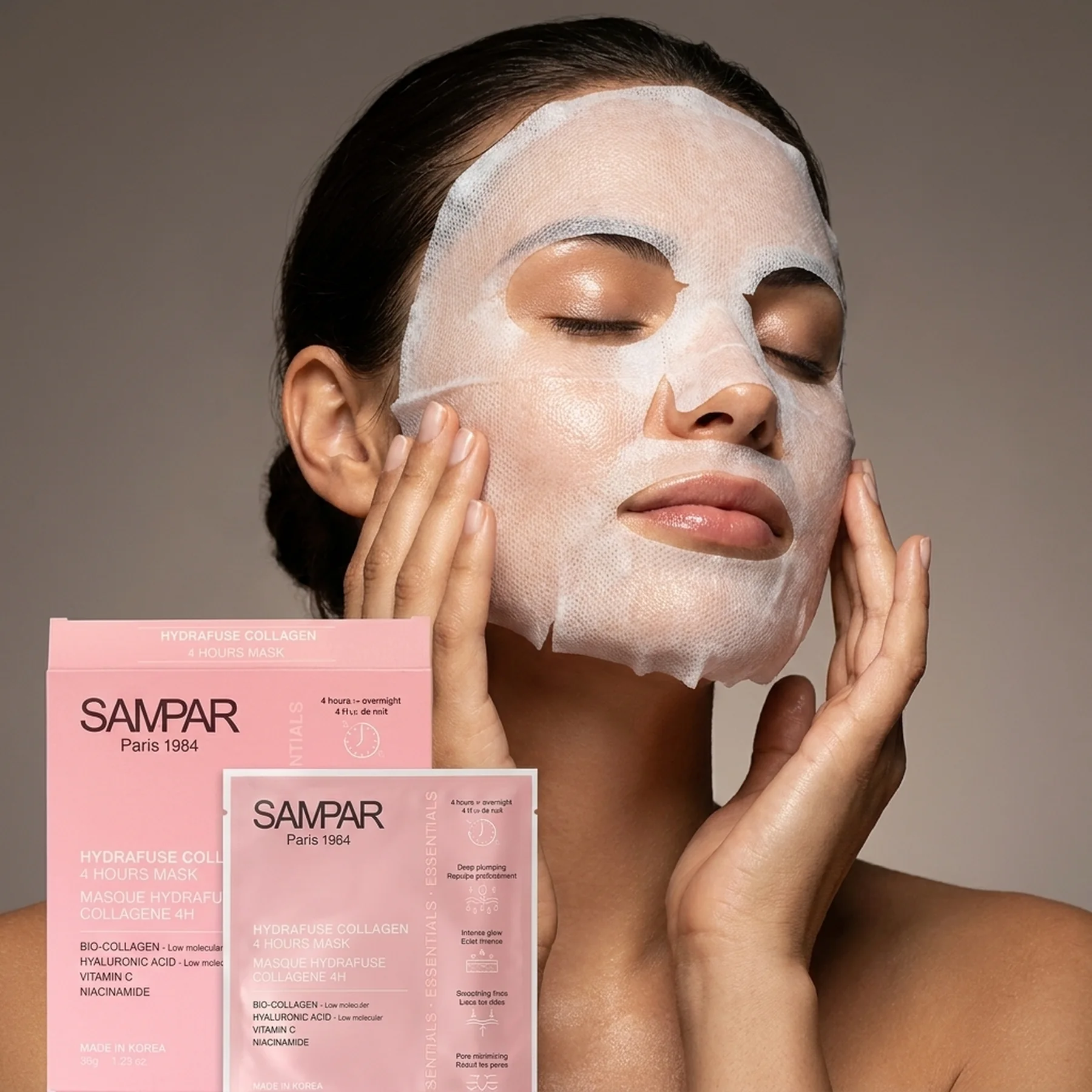 Маска SAMPAR Hydrafuse Bio-Collagen Overnight Mask 4 шт