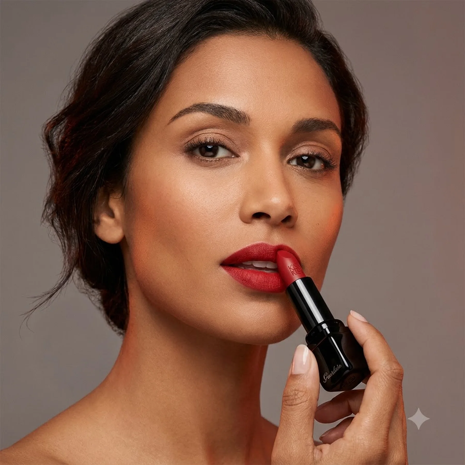 Матовая помада для губ с эффектом сияния Guerlain KissKiss Tender Matte 770 Desire Red