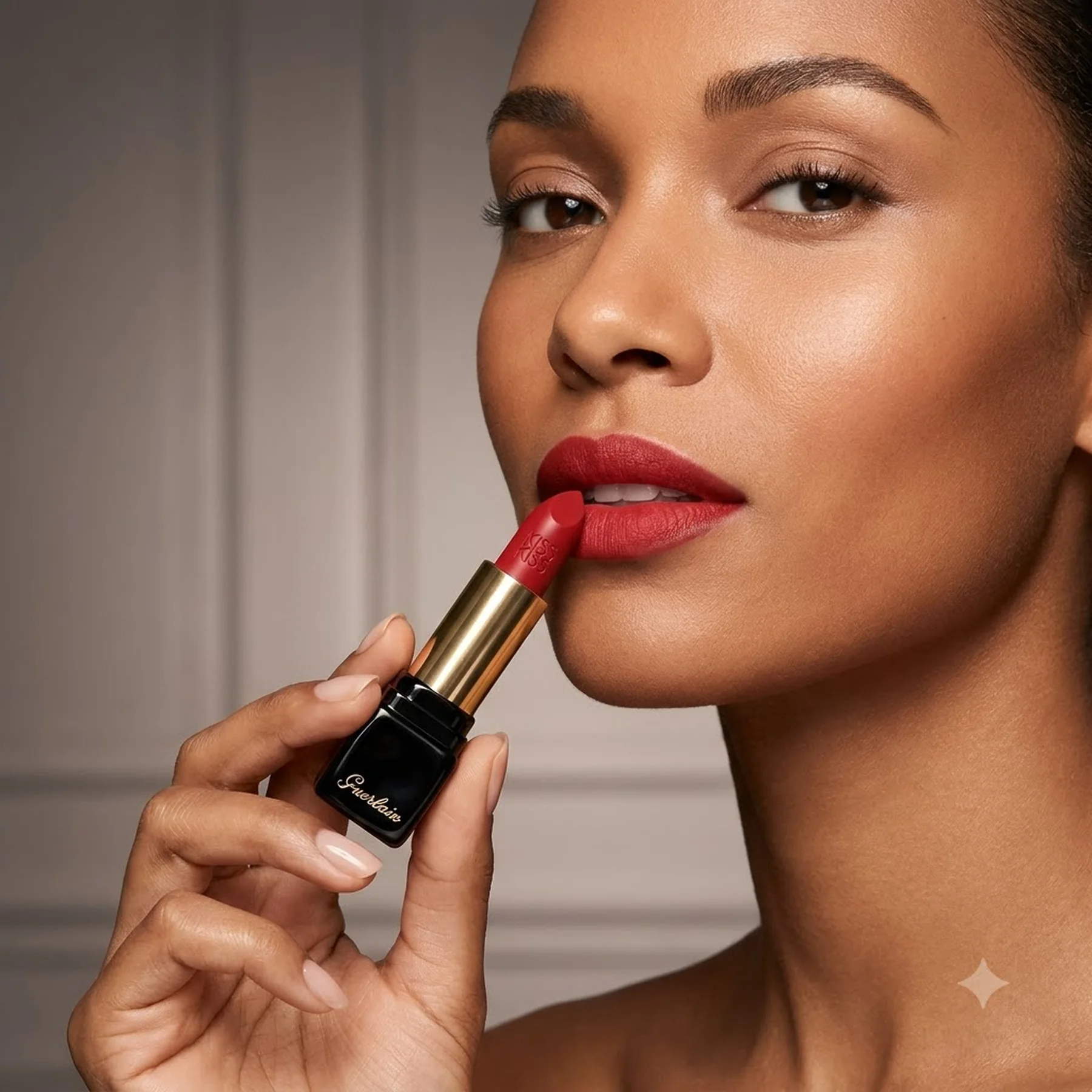 Матовая помада для губ с эффектом сияния Guerlain KissKiss Tender Matte 775 Kiss Rouge