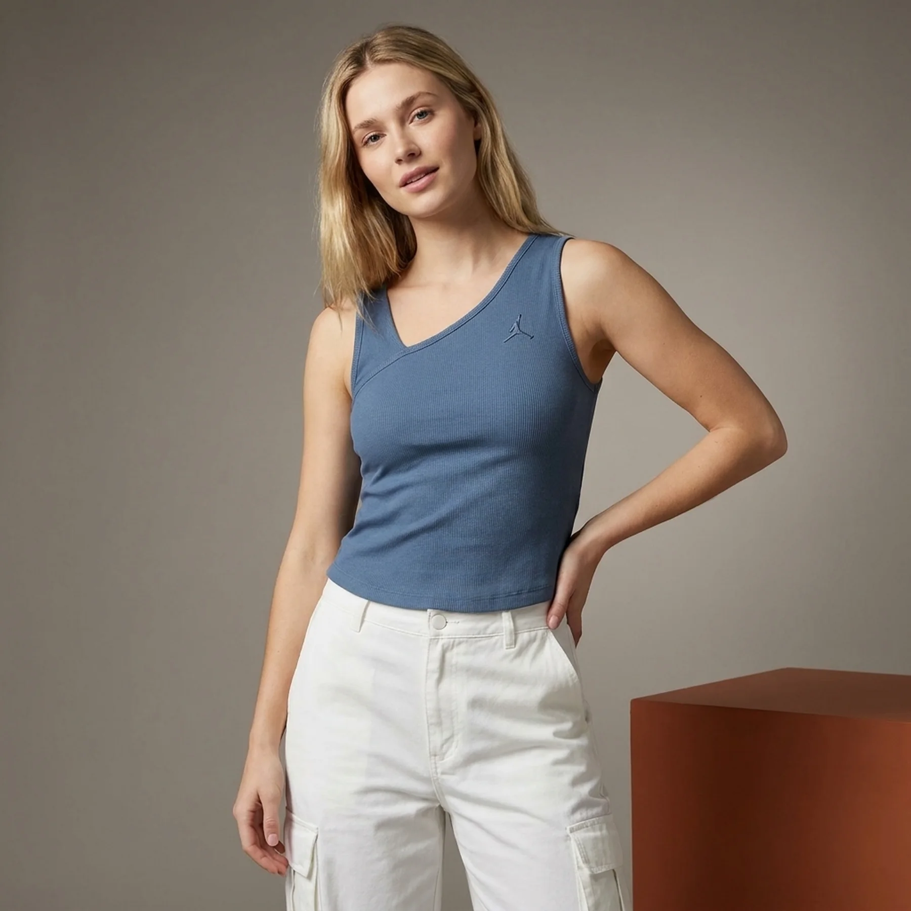 Майка жіноча Jordan Asymmetrical Ribbed Tank Top (FN5798-457)