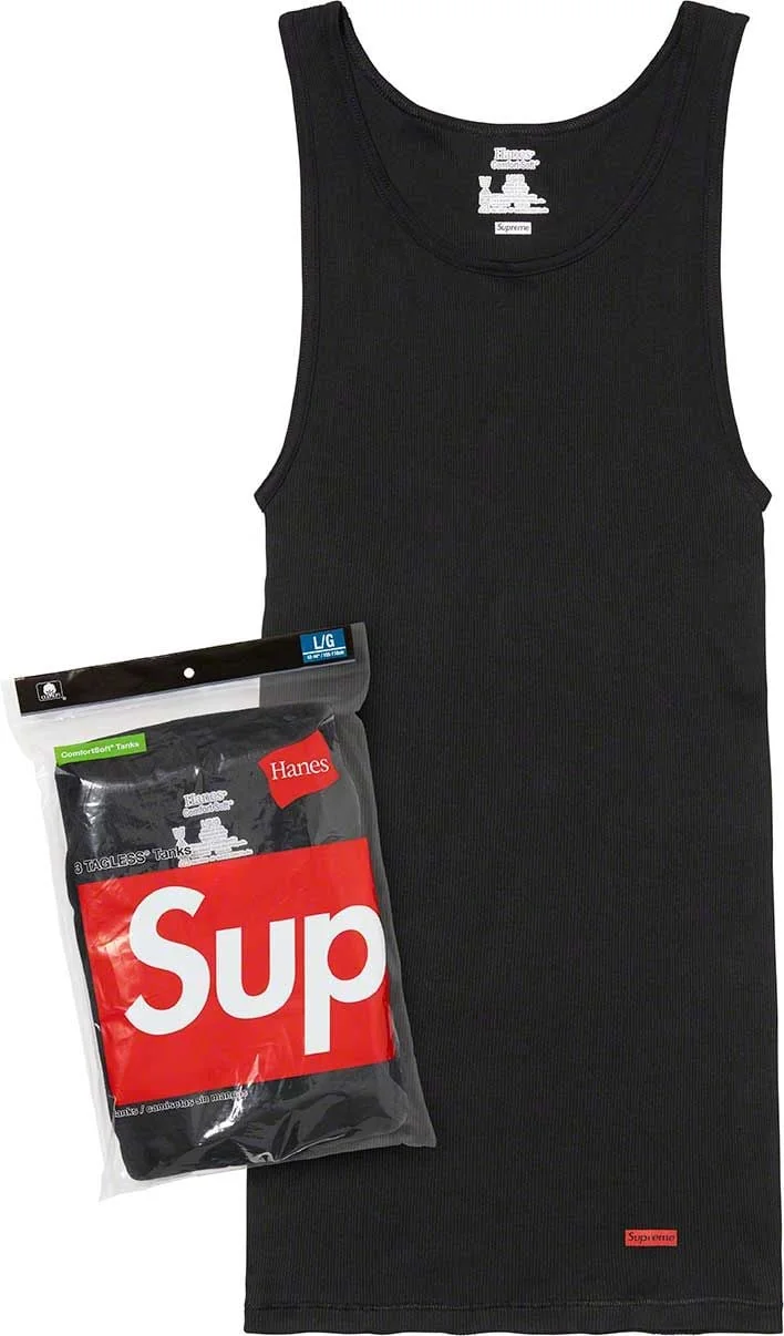 Майки Supreme®/Hanes® Tagless Tank Tops White (3 PACK)