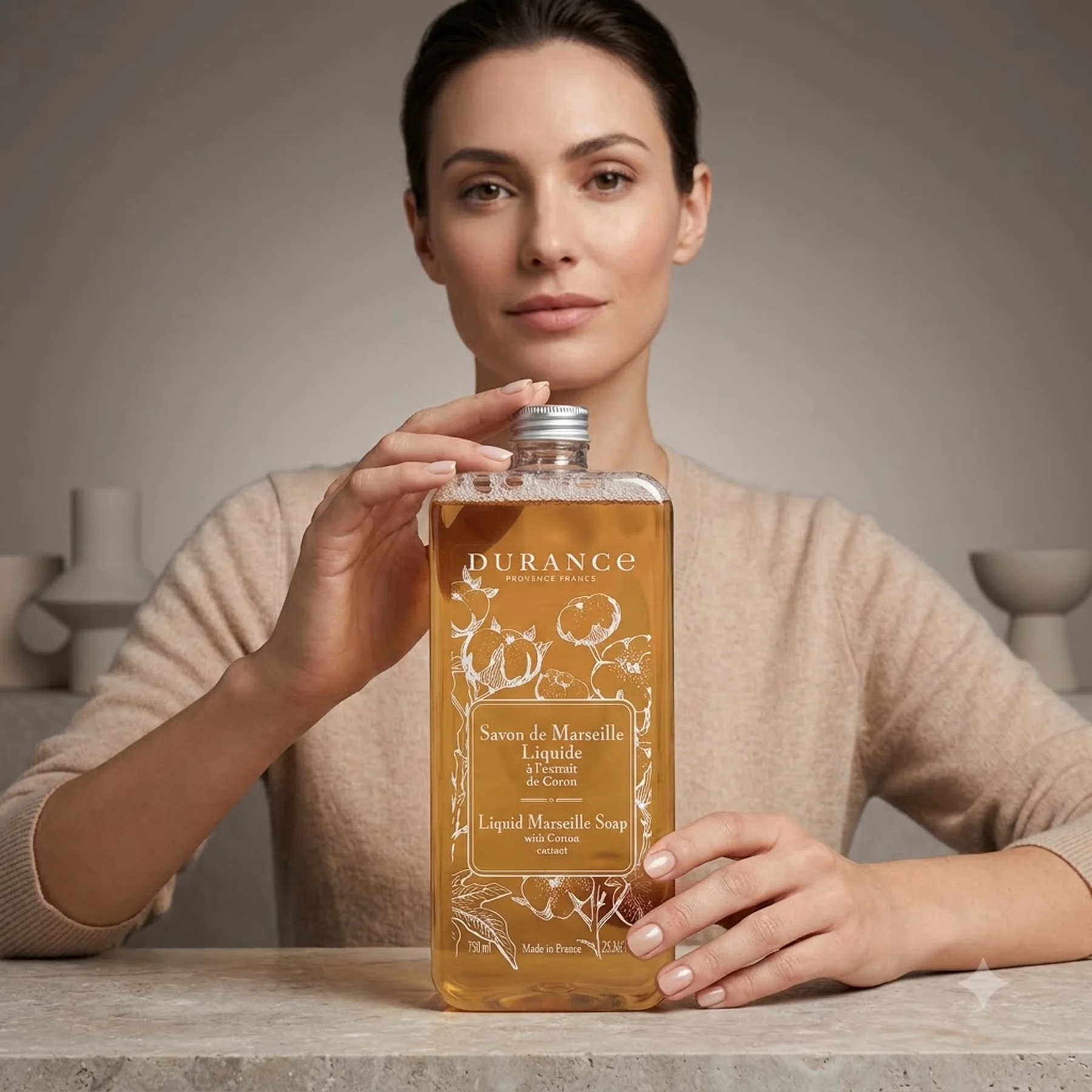 Мыло в экономной упаковке Durance Liquid Marseille Soap 750 мл Екстракт бавовни