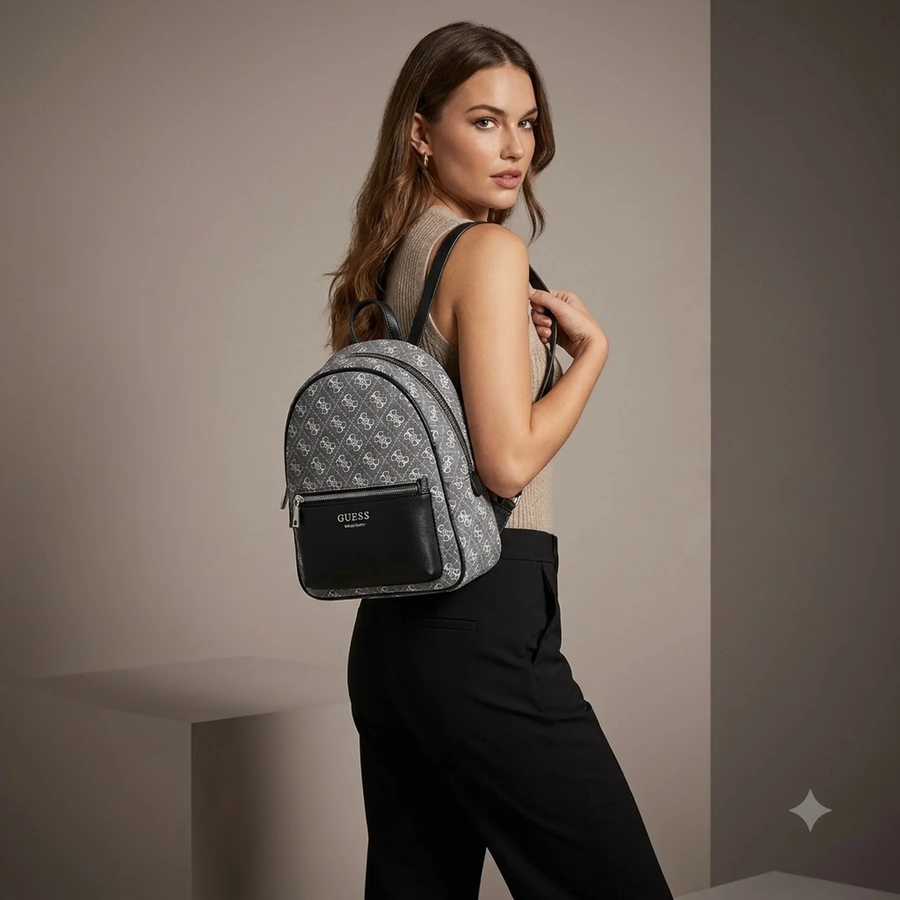 Міні-рюкзак з деніму GUESS 1159829043 (Сірий One Size)