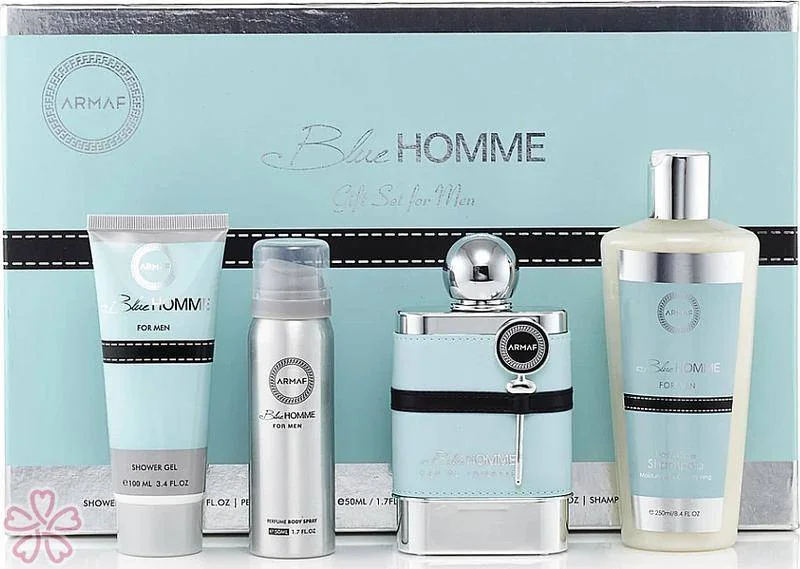 Набор для мужчин Armaf Blue Homme Туалетна вода 100мл + Дезодорант 50мл + Шампунь 250мл + Гель для душу 100мл