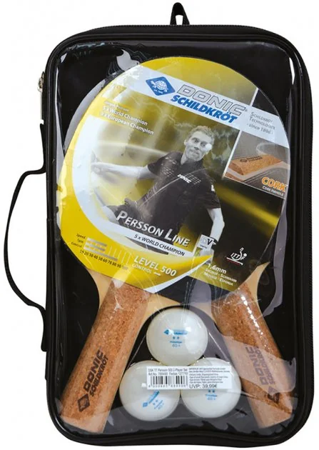 Набір для настільного тенісу Donic Persson 500 cork 2-player set (2ракетки+чохол+3м'яча)